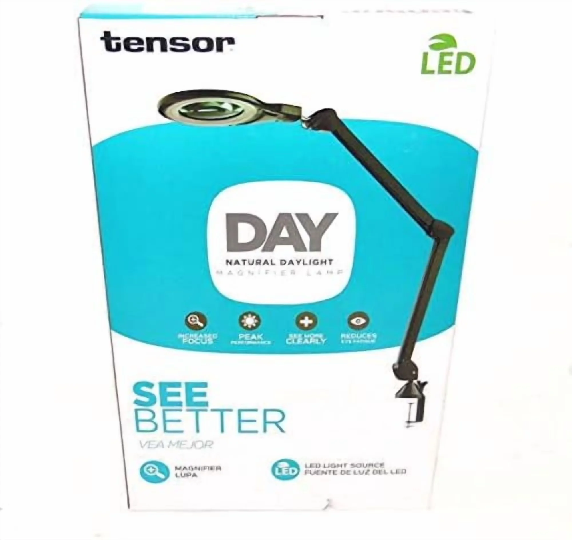 Premium Desk Lamp with LED, Magnifier Lamps, Product Dimensions: 20 x 12.5 x 3 inches - Metal Black Model 3A2862