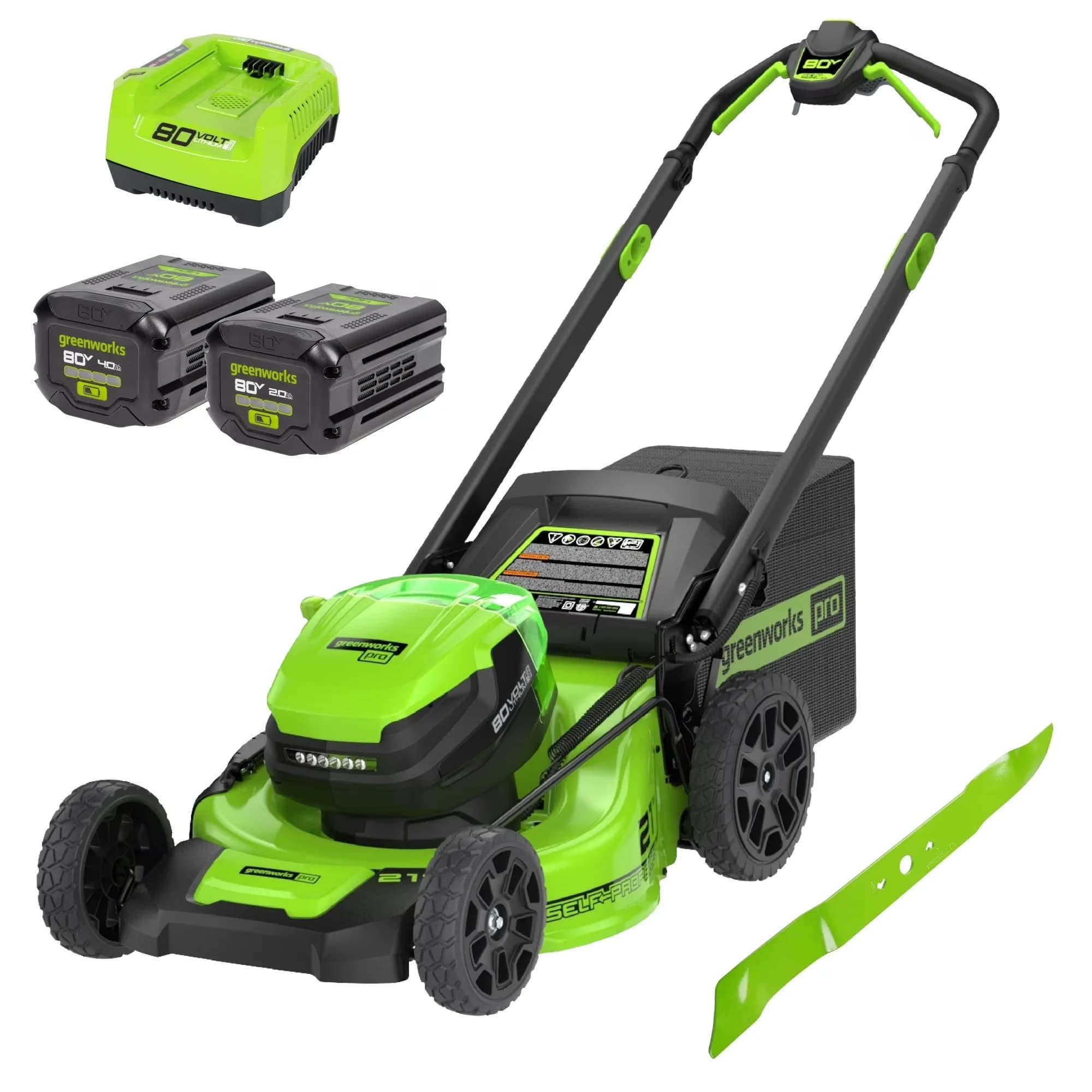 Reliable Push Mower with Battery, 80V, Adjustable Speed - Green - Universal Fit Model 7DE6FA