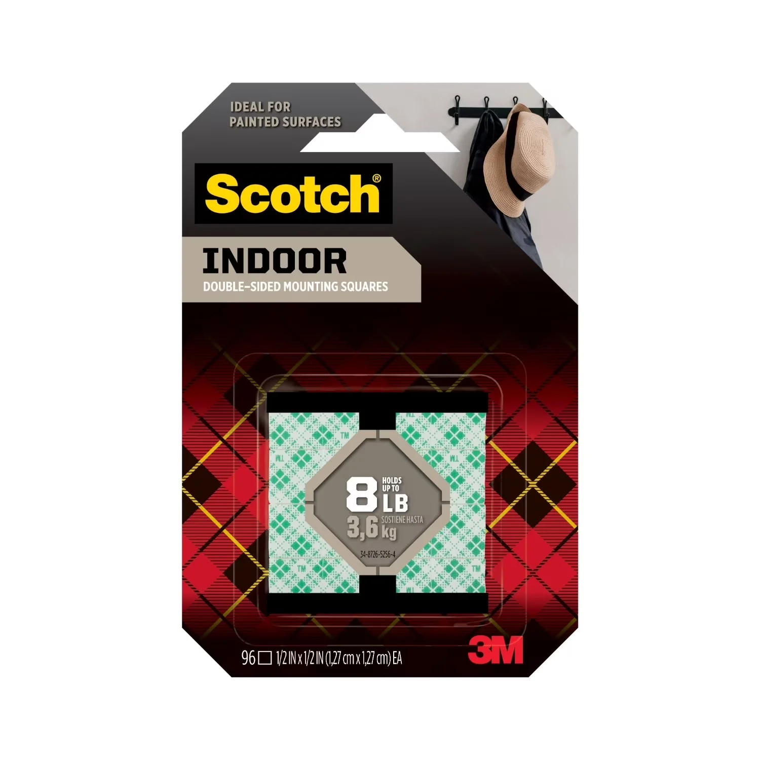 Damage-Free Hanging Reliable with Holds 1/2 lb, Ideal for painted surfaces, 96 Pieces - White Foam Model 097272
