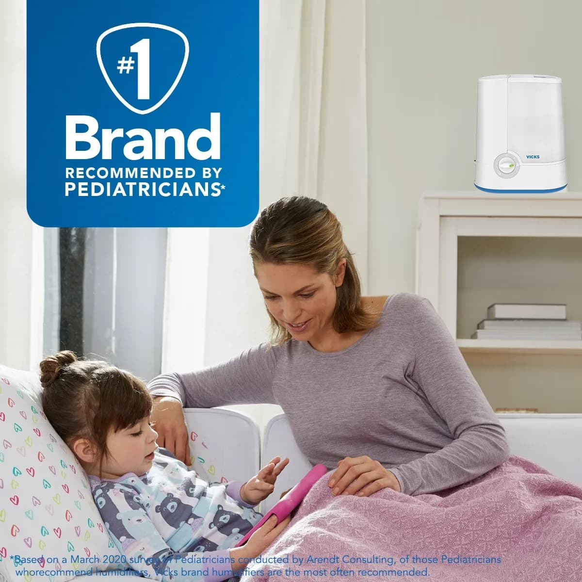 Classic Humidifier with Automatic Shut-Off, Adjustable Humidistat, Empty Tank Indicator - White Model 5E8A1C