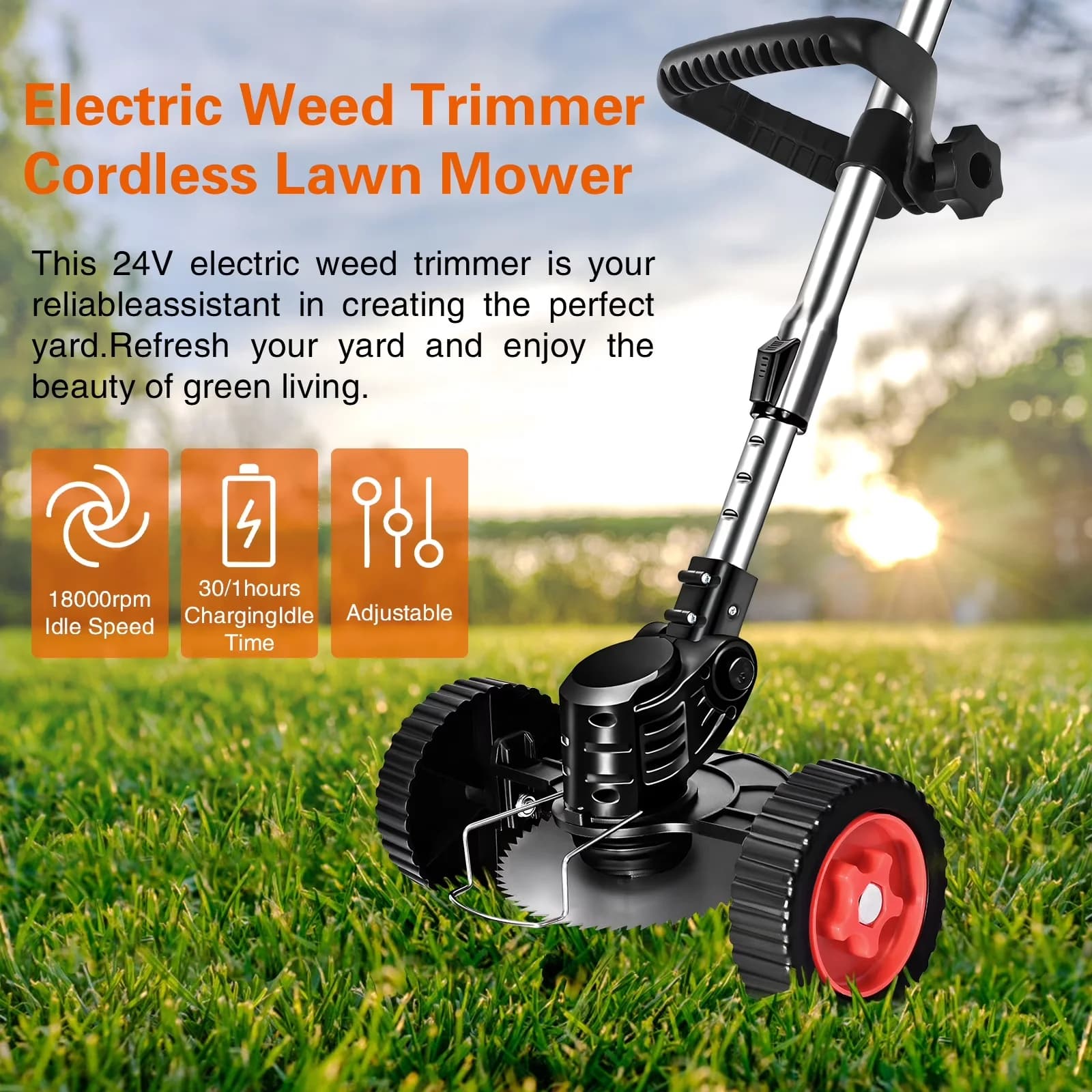 Versatile String Trimmer with Grass Cutter Machine, Black, Cordless - Electric Model 93991F
