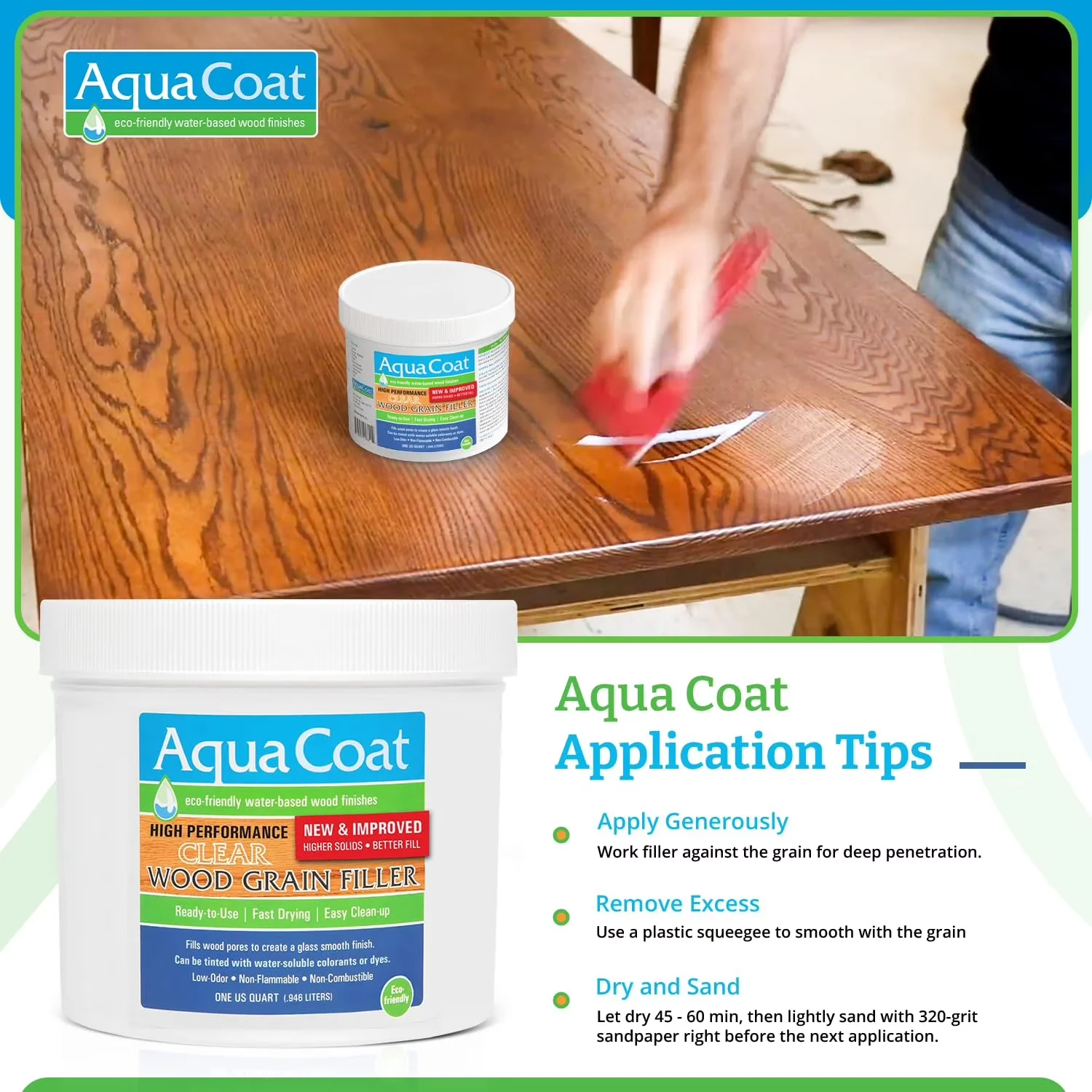 Essential Building Material with Eco-Friendly, Apply over raw or stained wood - Clear Quart Model AF9548