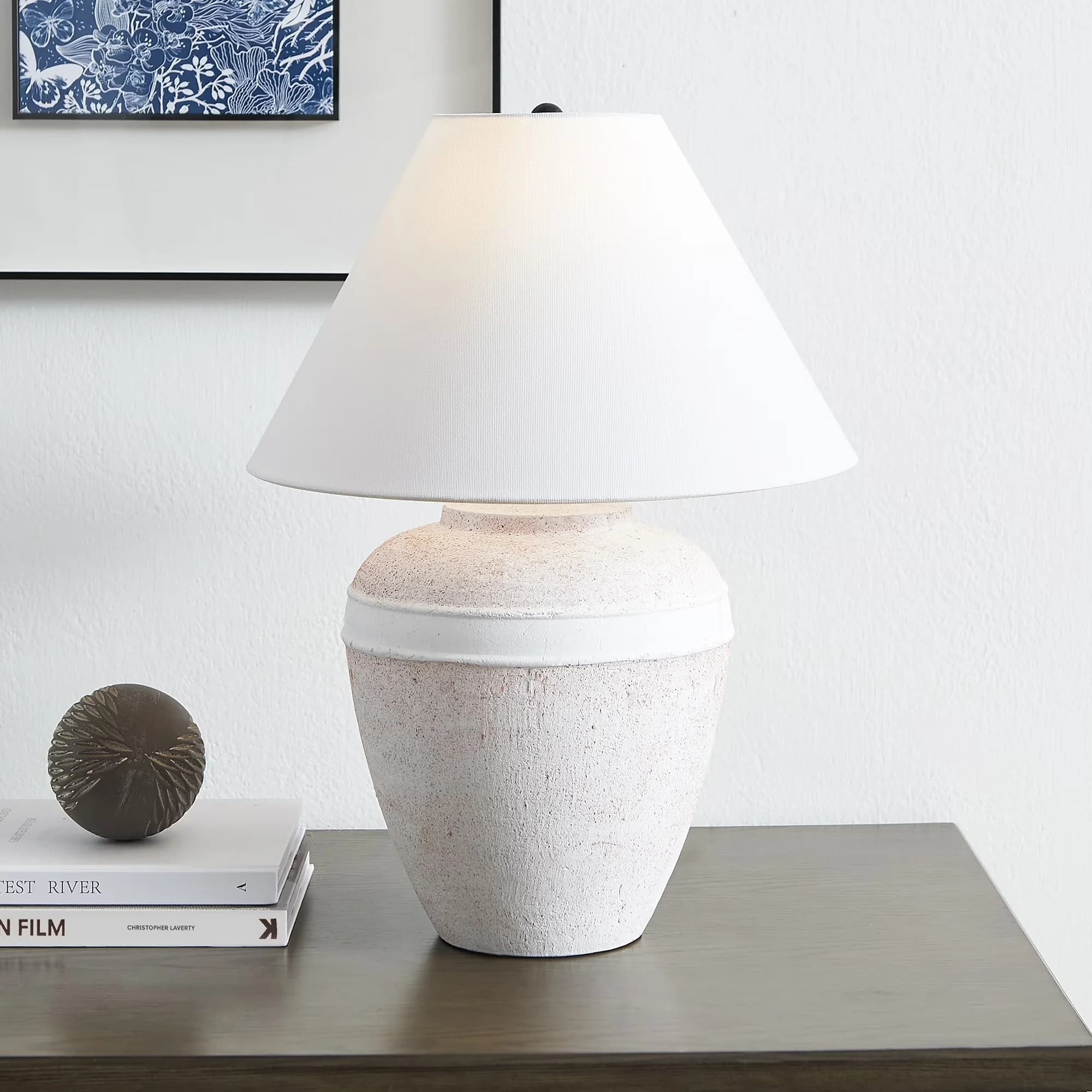Modern Lamp with Incandescent, Bedside Lamps, Modern - Ceramic White Evelyn Model 4E3A49