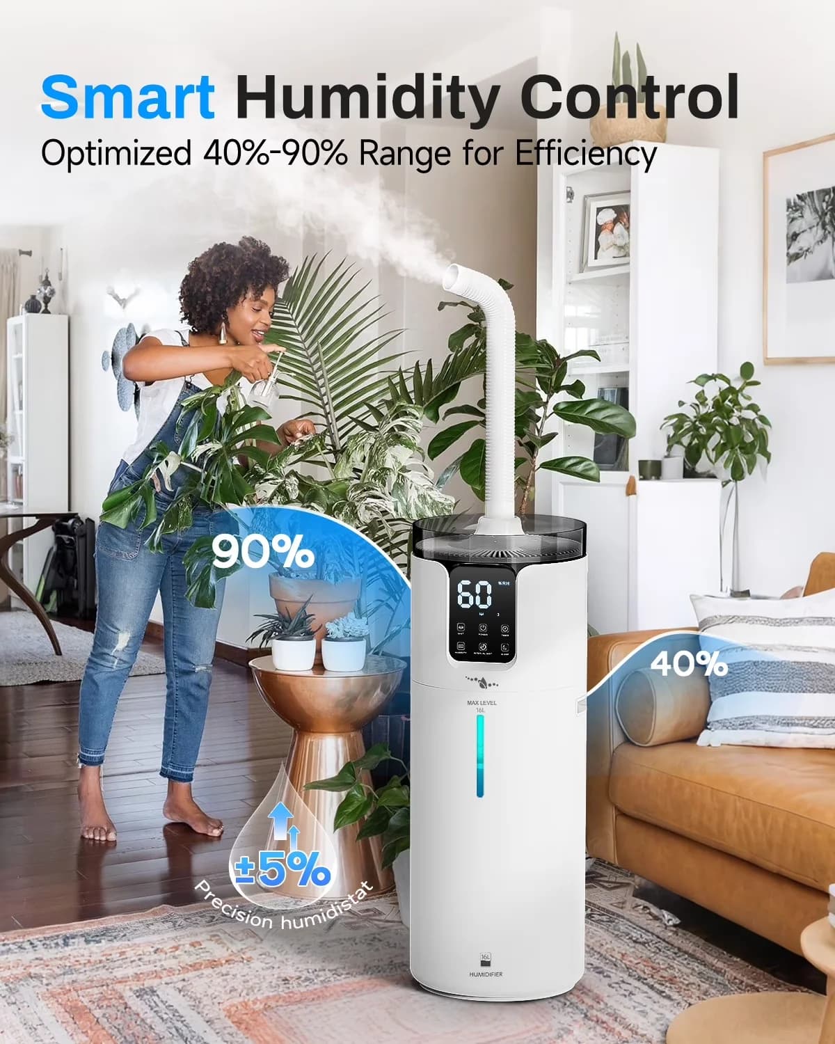 Humidifier Innovative with Automatic Shut-Off, Timer, Humidifiers With Essential Oils Tray - White Model 2885B6