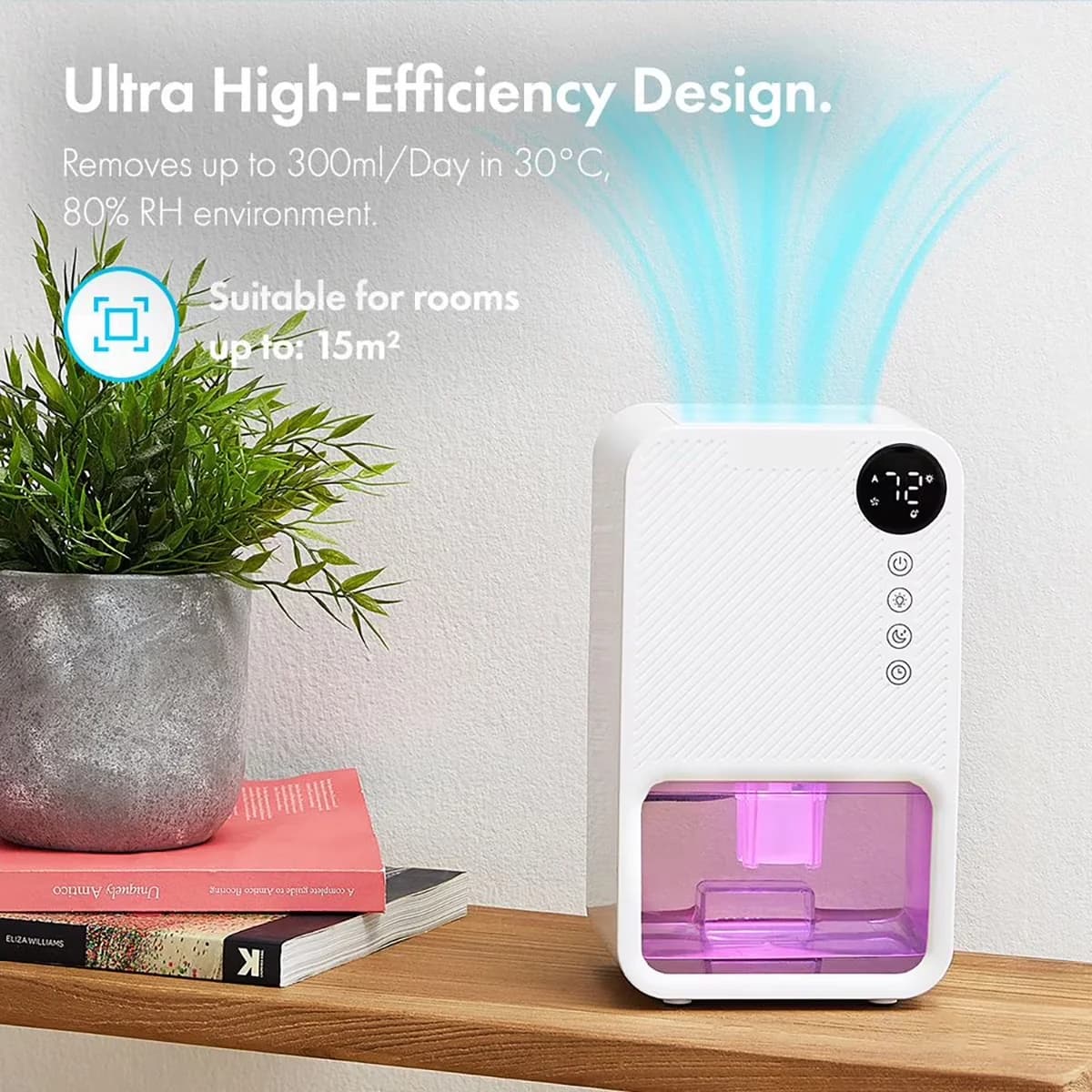 Compact Dehumidifier with Automatic Shut-Off, Dehumidifiers - White for Home Model 9E0F2A