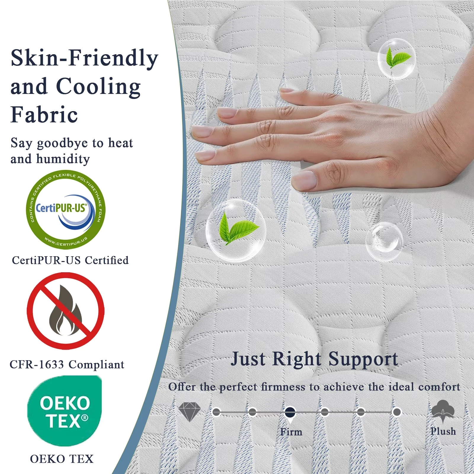 Mattresses Accessory Innovative with Mattress-In-A-Box, Low Motion Transfer, Cooling Technology - Blue Model 51BB9E