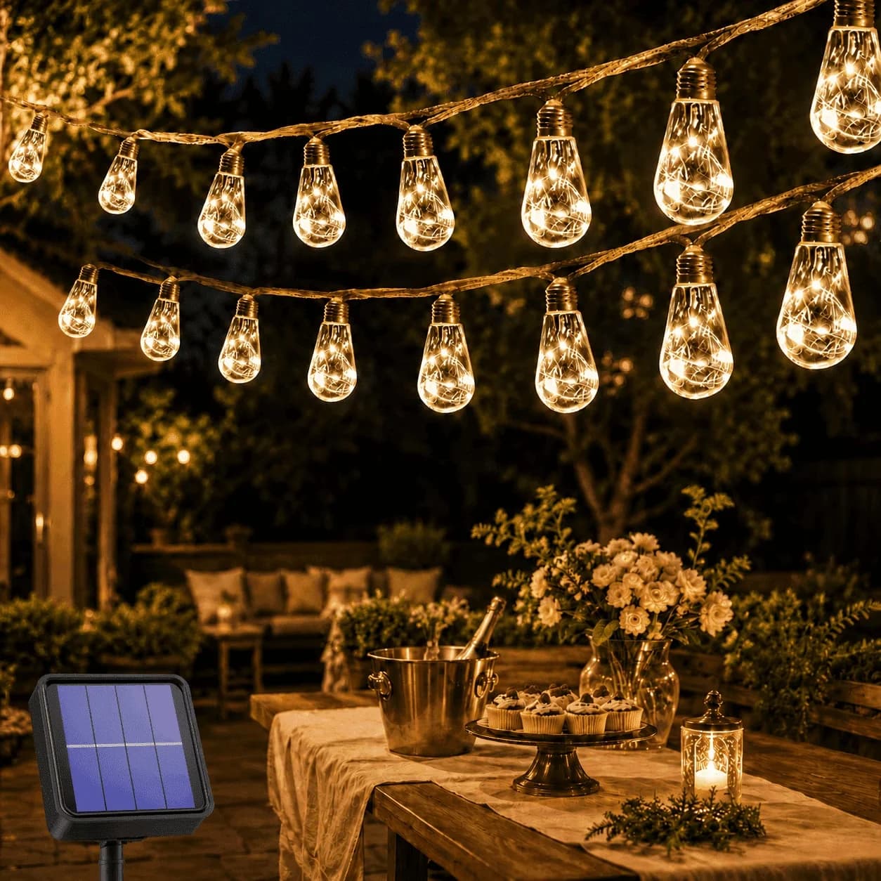 Innovative Novelty Light with LED, Solar, Solar Fairy Lights Outdoor - White for Garden, Party Model 749C18