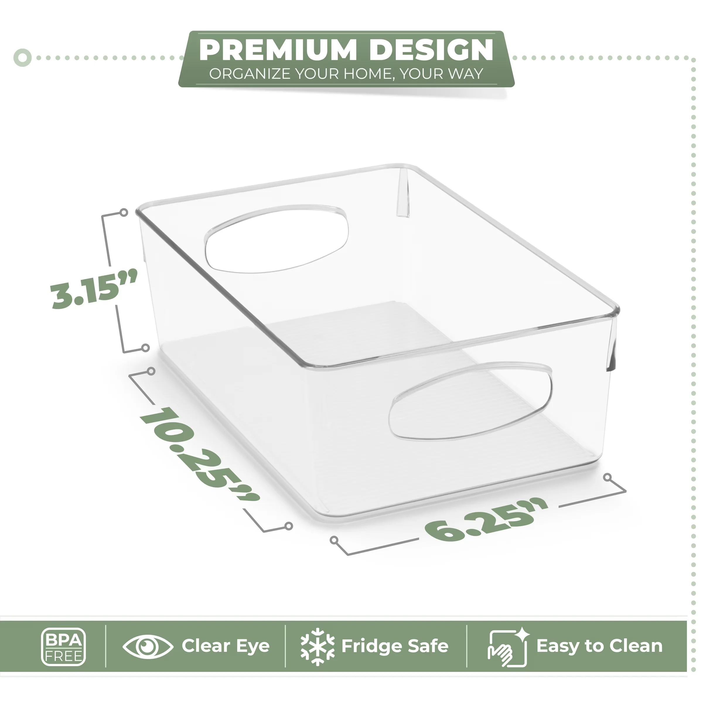 Durable Garage Storage Supply with Stackable, Carrying Handles - Clear Acrylic Model F3C777