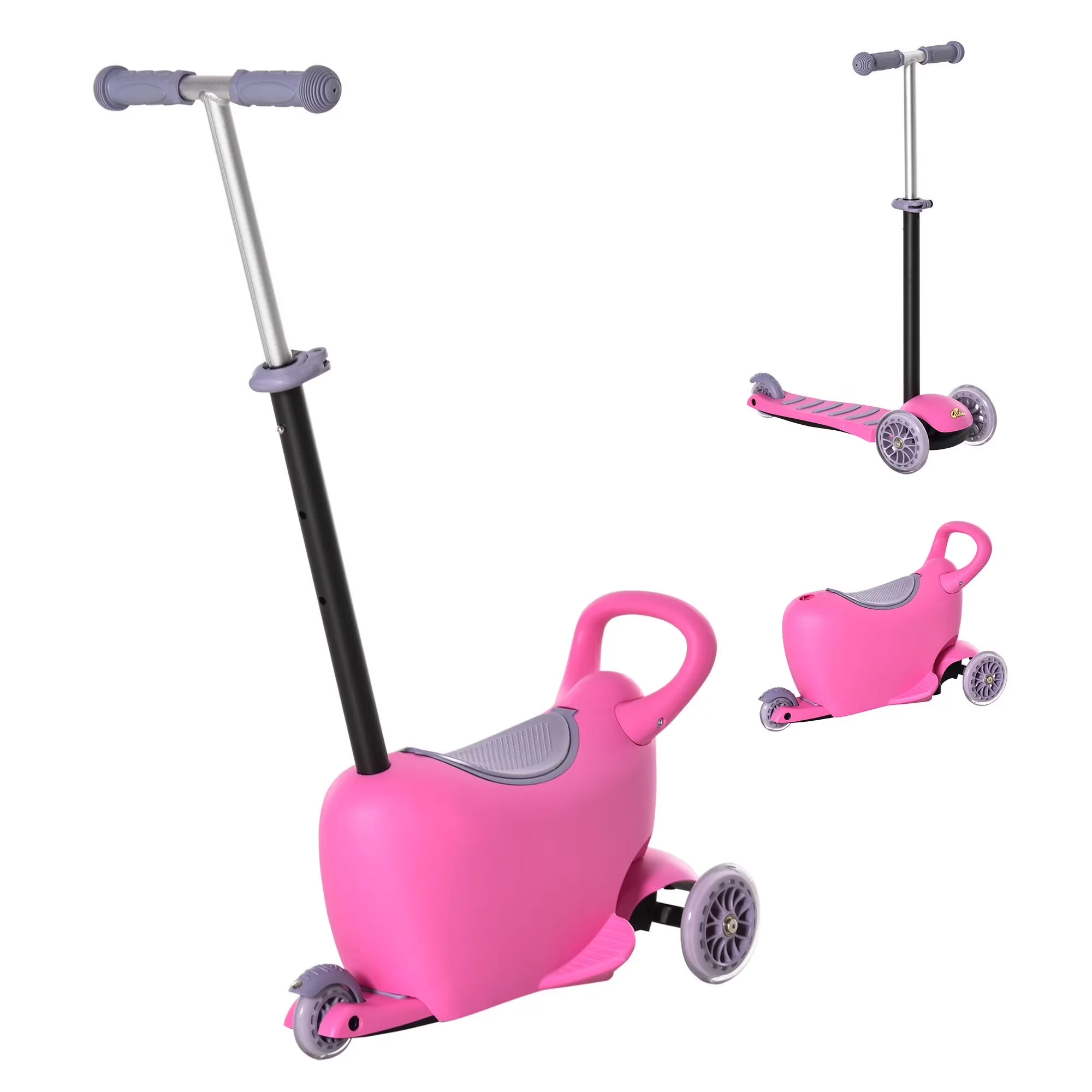 Scooter Quality with 3-in-1 Ride On Push Car, Sliding Walker, Kids - Pink Model AA70C1