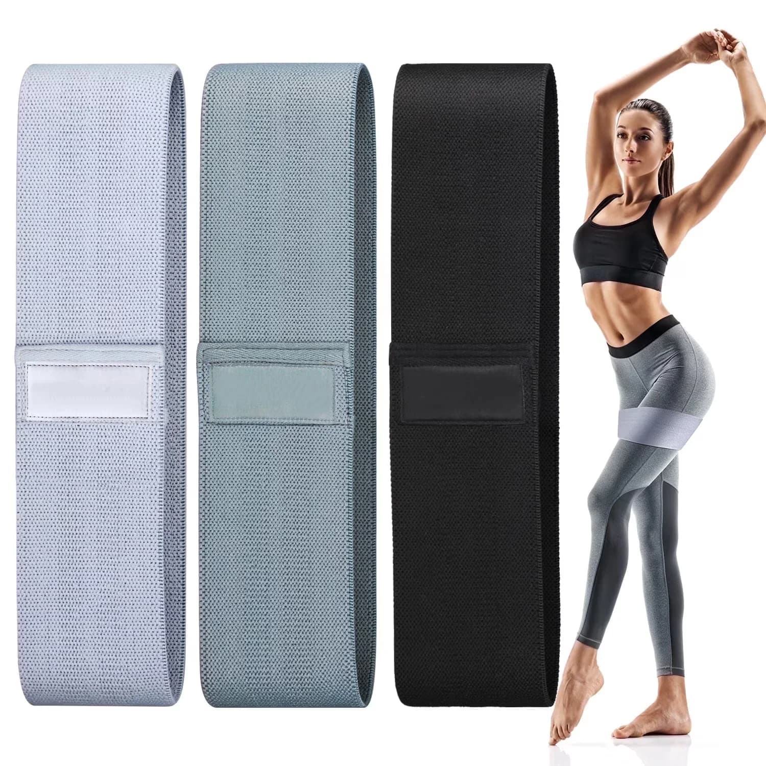 Premium Home Gym Accessory with Anti-Slip, -Loop resistance bands - White Elastic Material Model AB966F