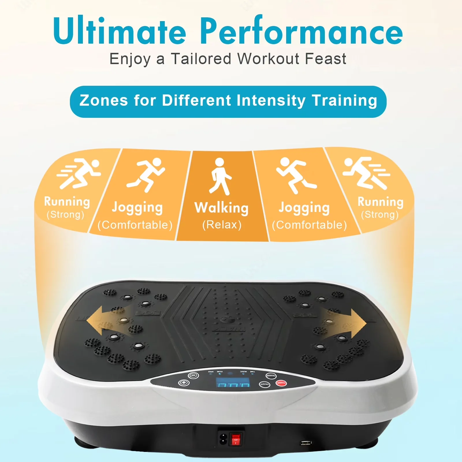 Modern Home Gym with Lcd Display, Vibration Plate Exercise Machine - Plastic Silver Model 949F6C