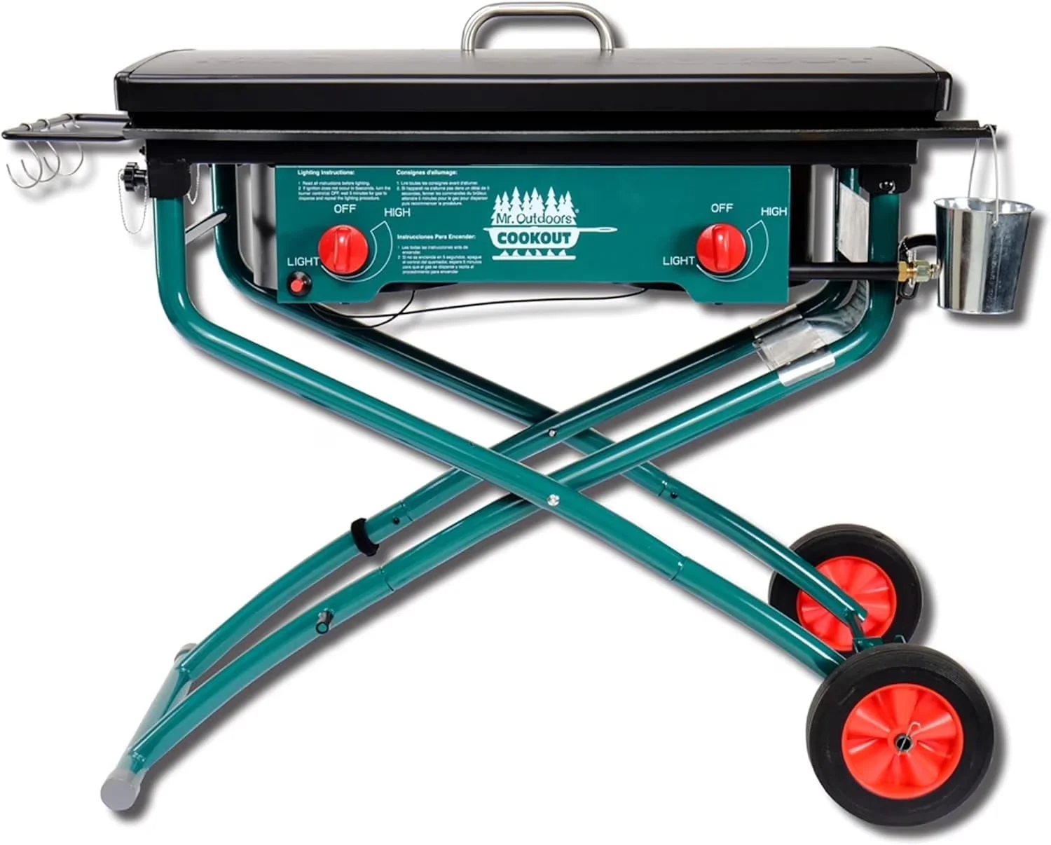 Gas Grill Stylish with 80000 BTU, Portable - Black And Geen Heavy-Duty Model 0571FD