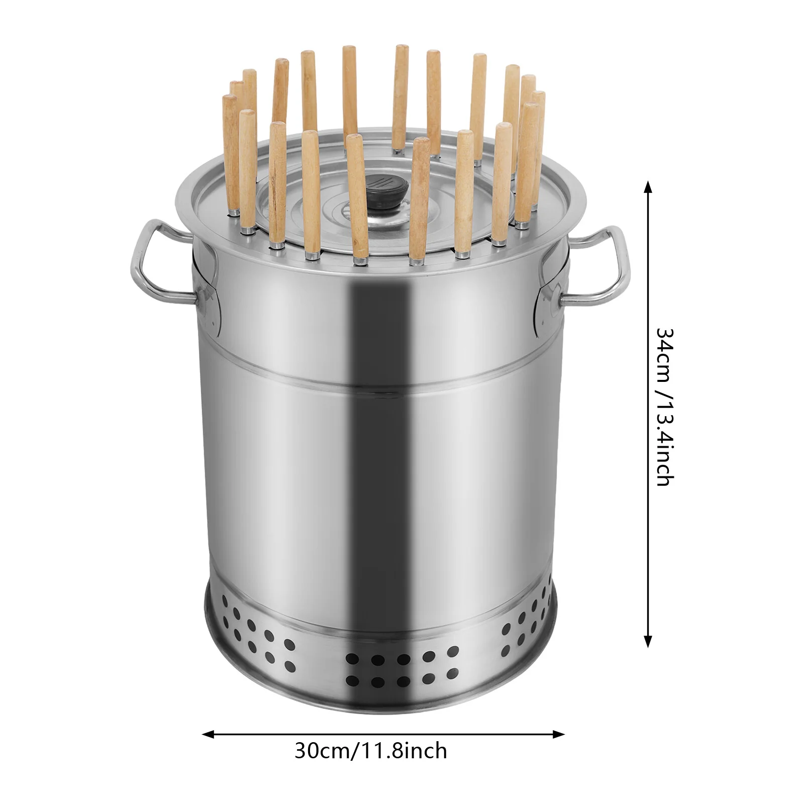 Innovative Charcoal Grill with Portable, 20-Skewer Capacity Mini BBQ, Smokeless - Non-Magnetic Stainless Steel, Iron Silver for... Model 7519E5
