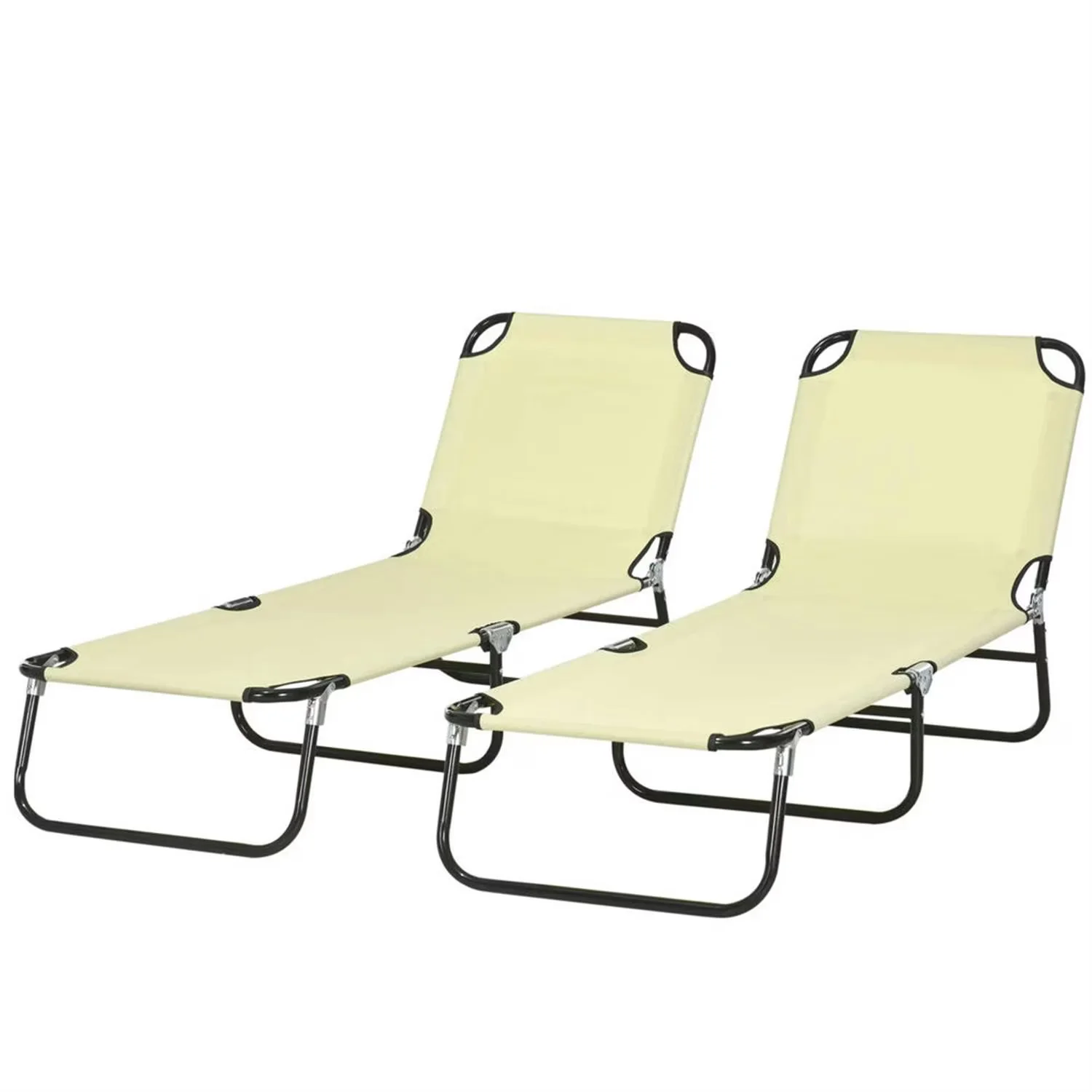 Durable Beach Chair with Folding, Ideal for Beach, Yard, Patio, and More, 5-Position Reclining Folding Chairs - Beige for Patio Model DE64FC