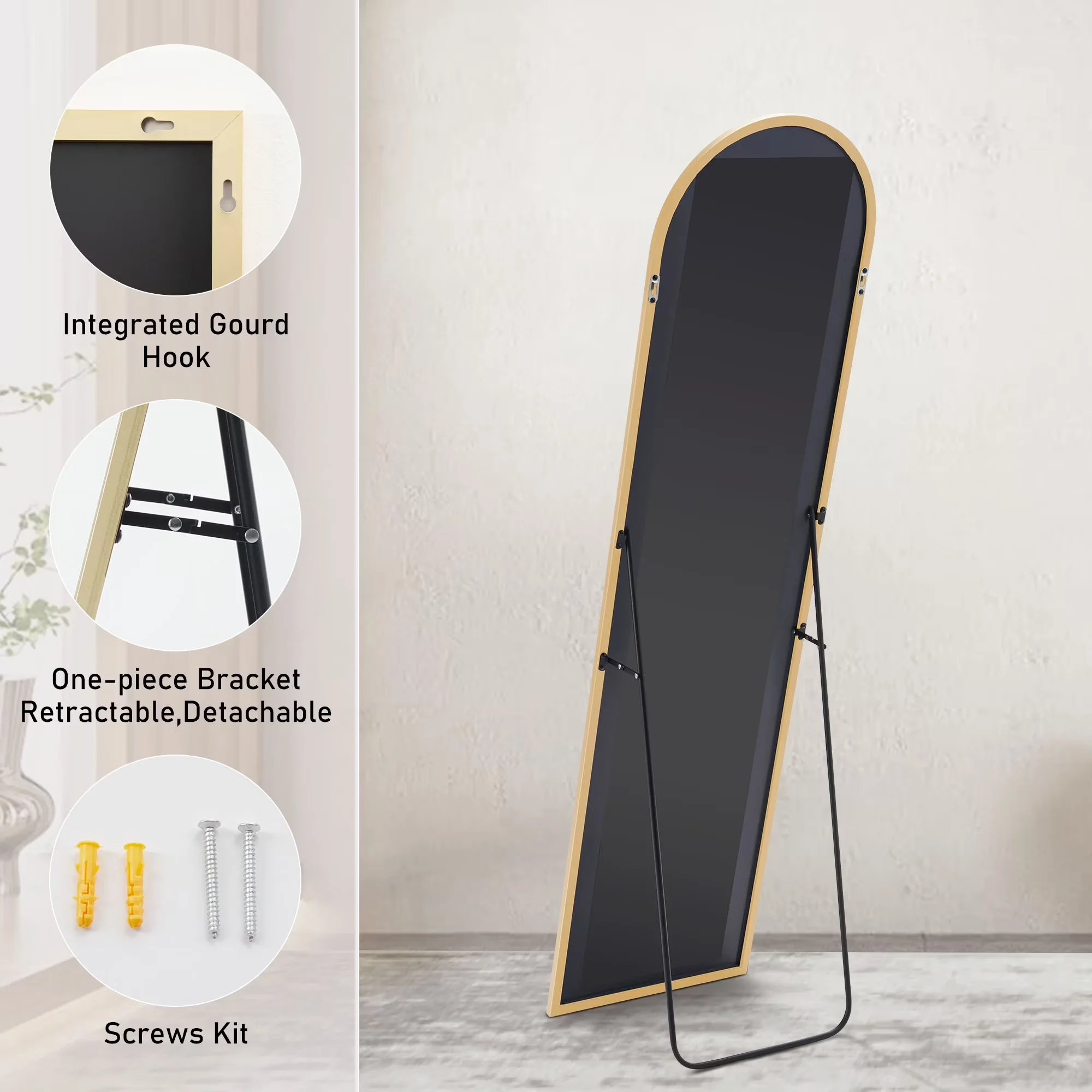 Sleek Bathroom Renovation with Contemporary, Adjustable - Gold 59" x 16" Model DD52A6