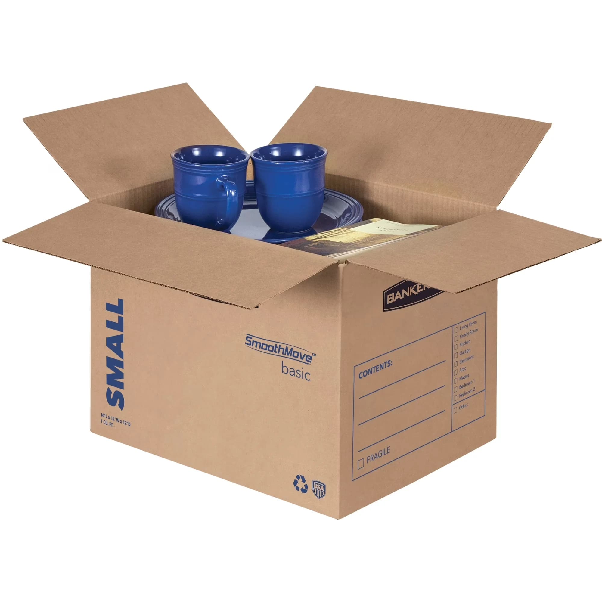 Stylish Moving with 25 / Carton (Quantity), Pre-printed for easy labeling, Bankers Box SmoothMove Basic Boxes - Black Corrugated Model E23A67