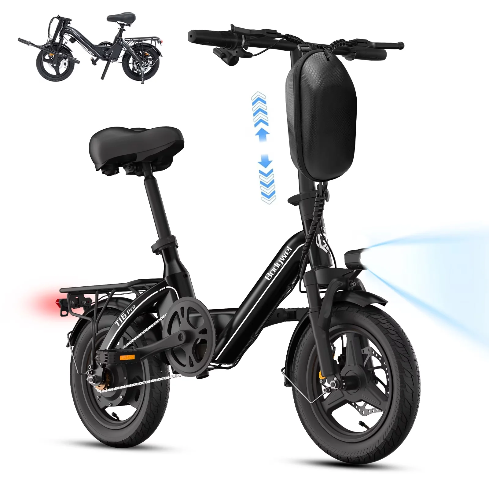 Electric Bike Classic with Battery, 500W, Adjustable Seat Height - Black Model F73ADF
