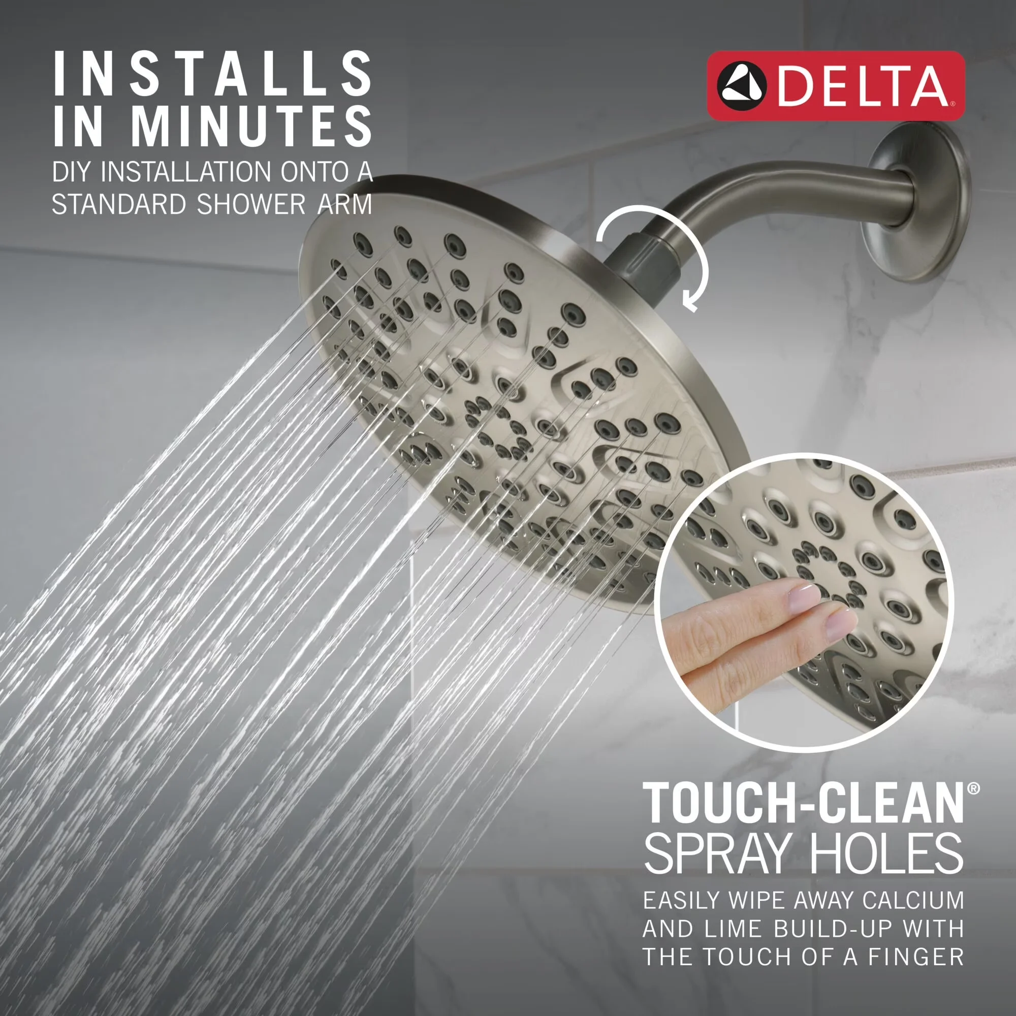 Versatile Shower Head with Spotshield Brushed Nickel - Silver Plastic 75617SN Model 849D65