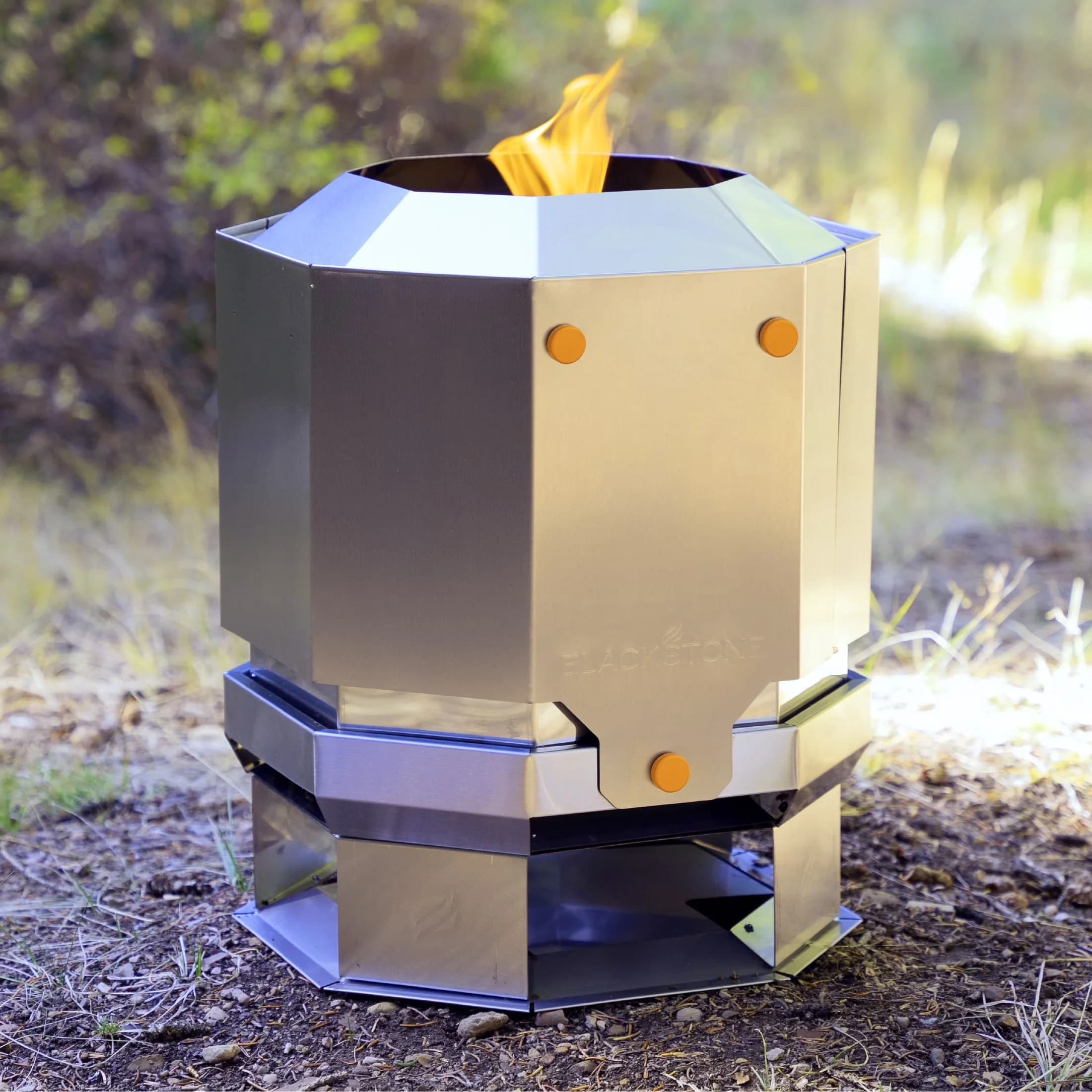 Outdoor Heating Modern with Portable, Removable Base - Silver Stainless Steel Model 1A3FB8