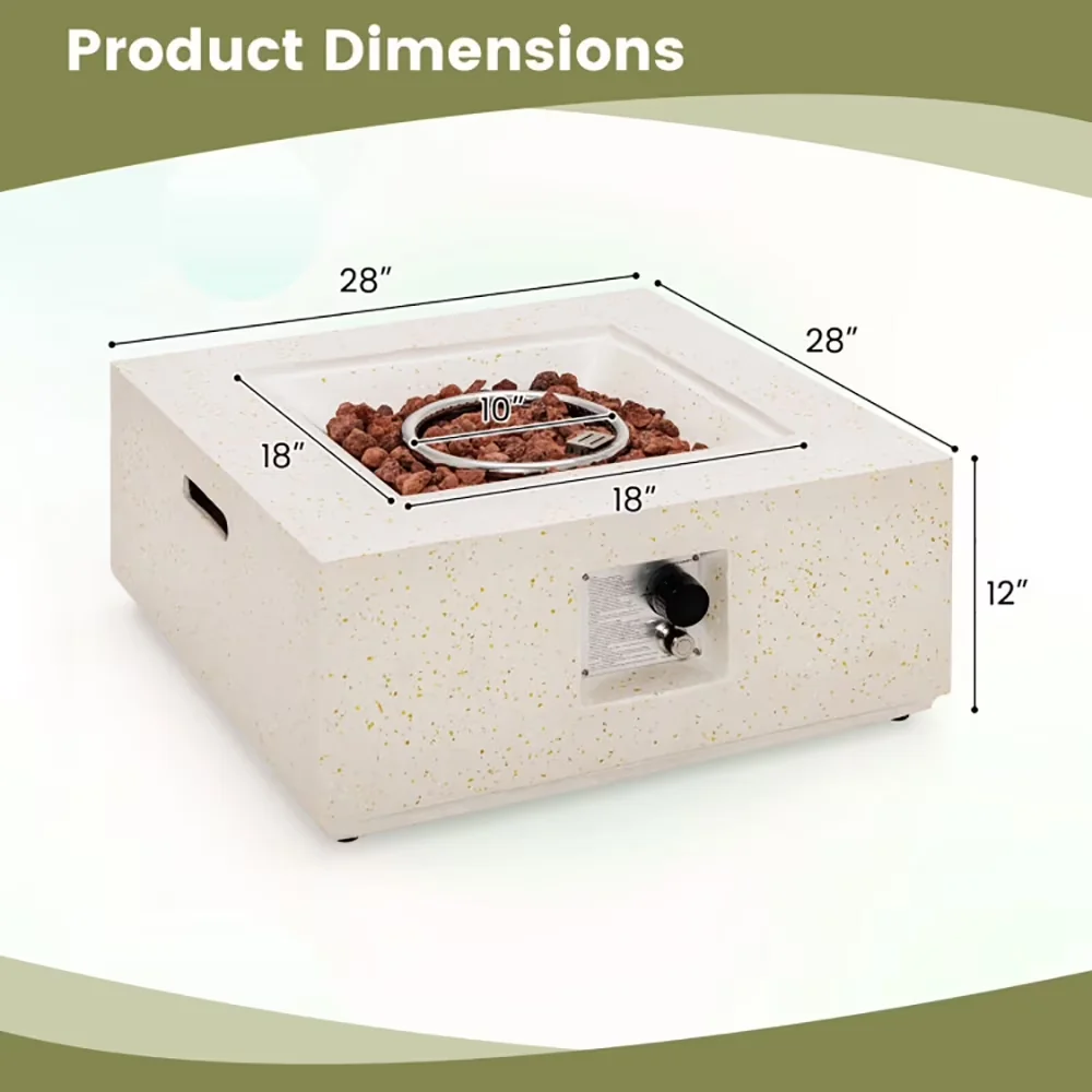 Sleek Outdoor Heating with 40000 BTU, Weatherproof - White Terrazzo, Metal, Stainless Steel Model 45F9AE