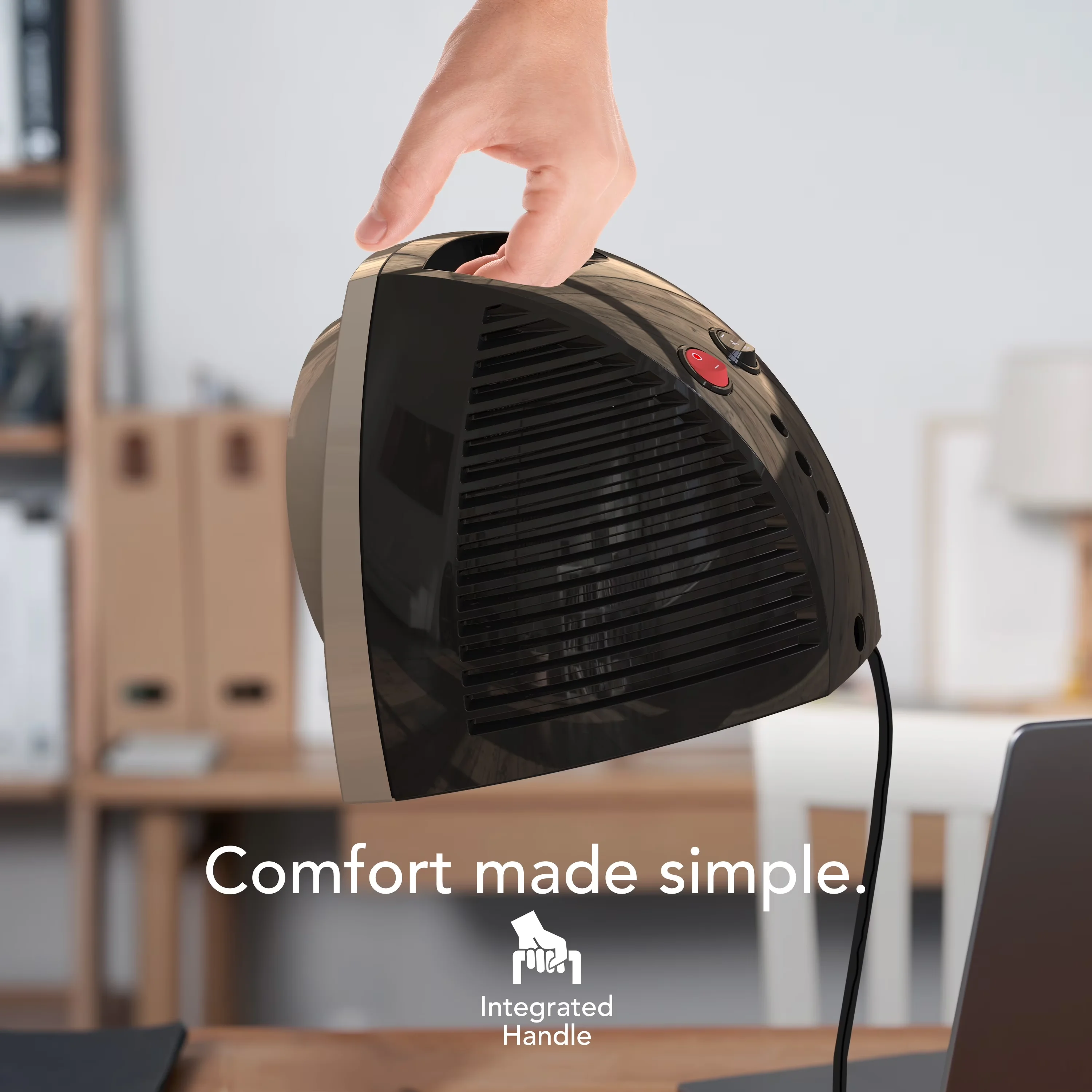 Portable And Electric Space Heater Durable with Adjustable, VH203 75 Square Foot Personal, Champagne - Beige Model 09A10E