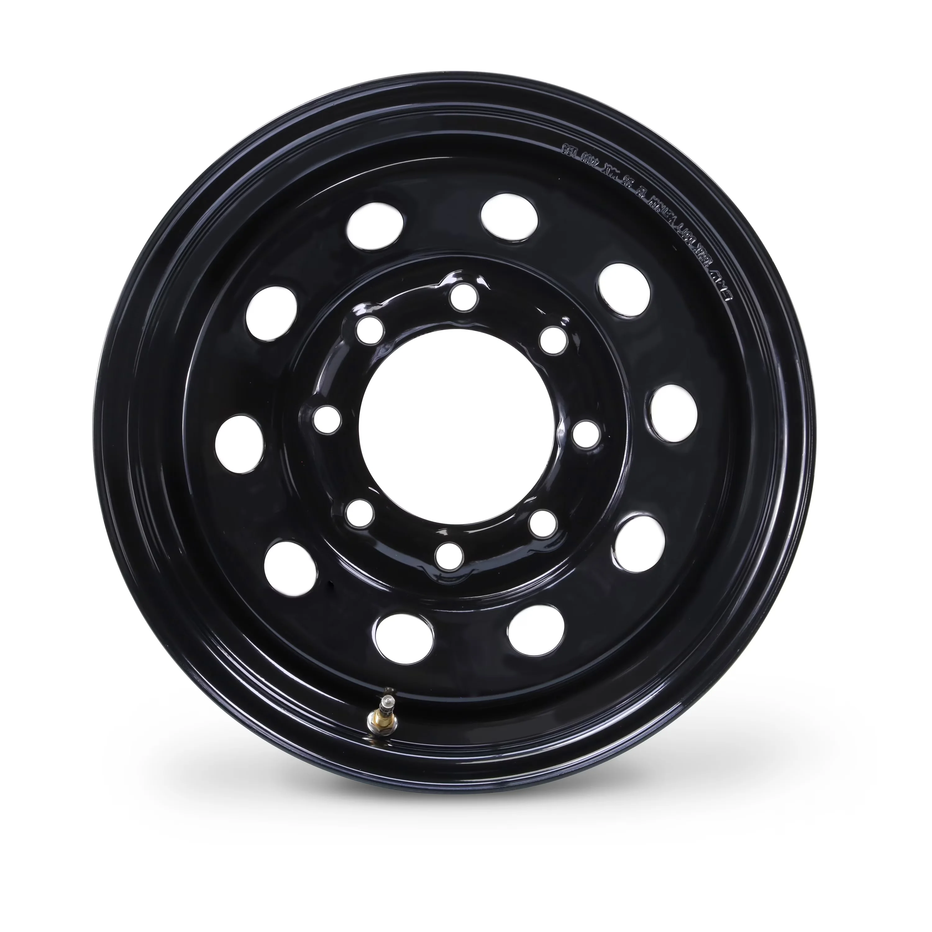 Compact Wheels And Rim with Bolt Pattern:8 Lug on 6.5", Center bore diameter:4.9 in, Offset: 0, Wheel Style:Mod, Color: Black - Steel... Model 5B6F05