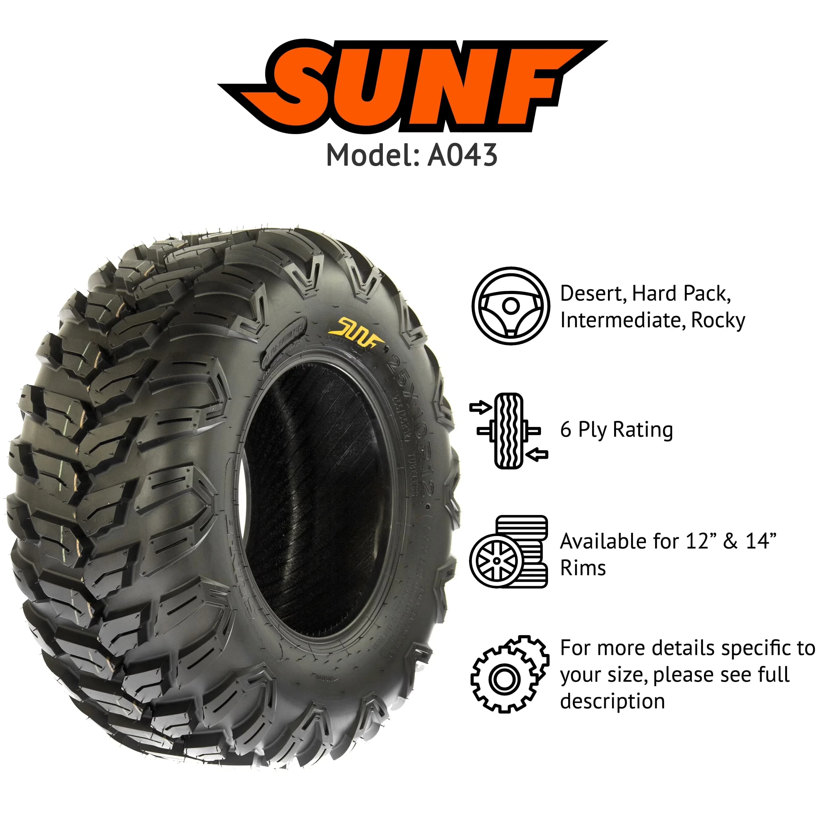 Compact Atv Tire with High-Speed - A043 - Low Maintenance Model 31D9F2