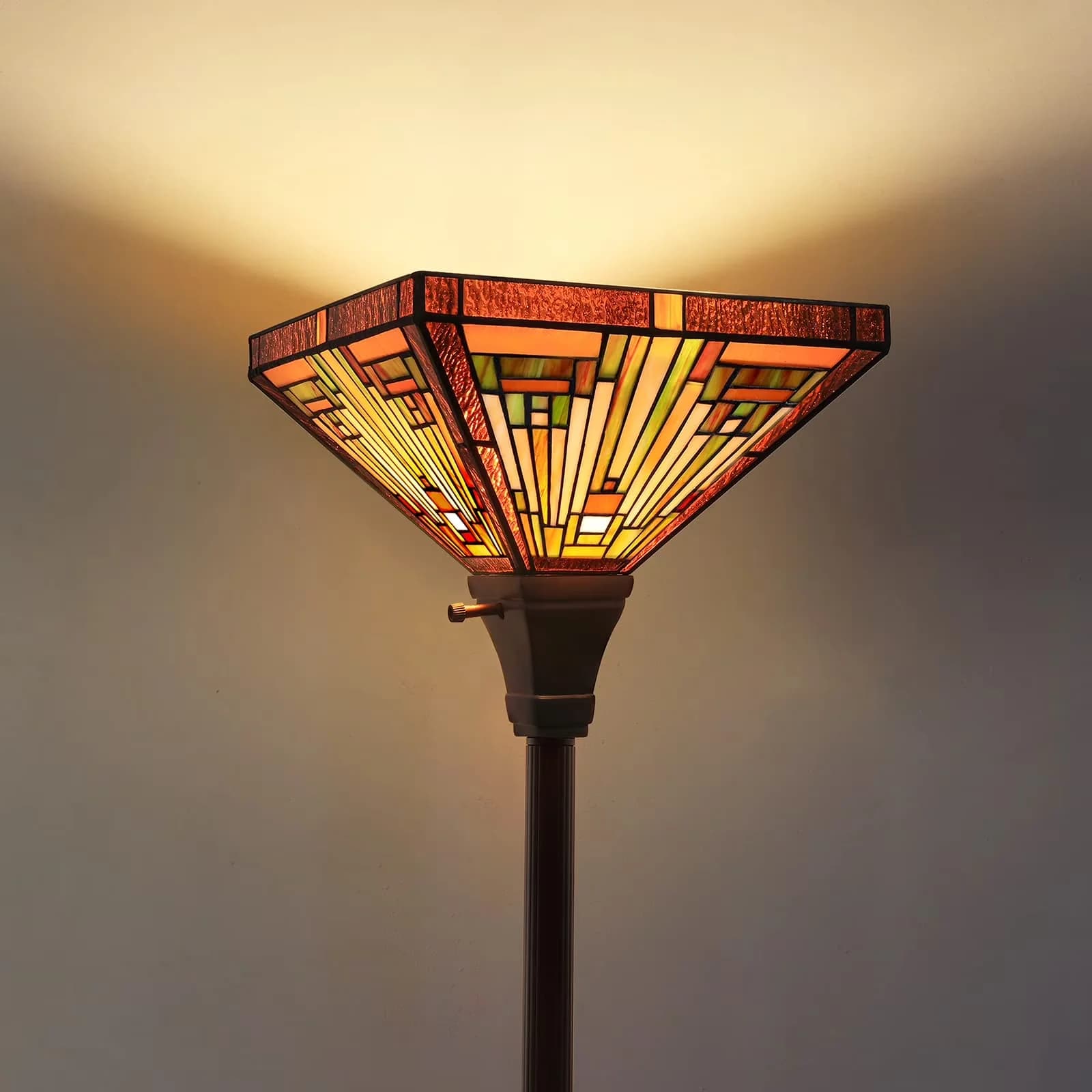 Versatile Floor Lamp with Incandescent, Torchiere Lamps - Copper Green Model DF34C3