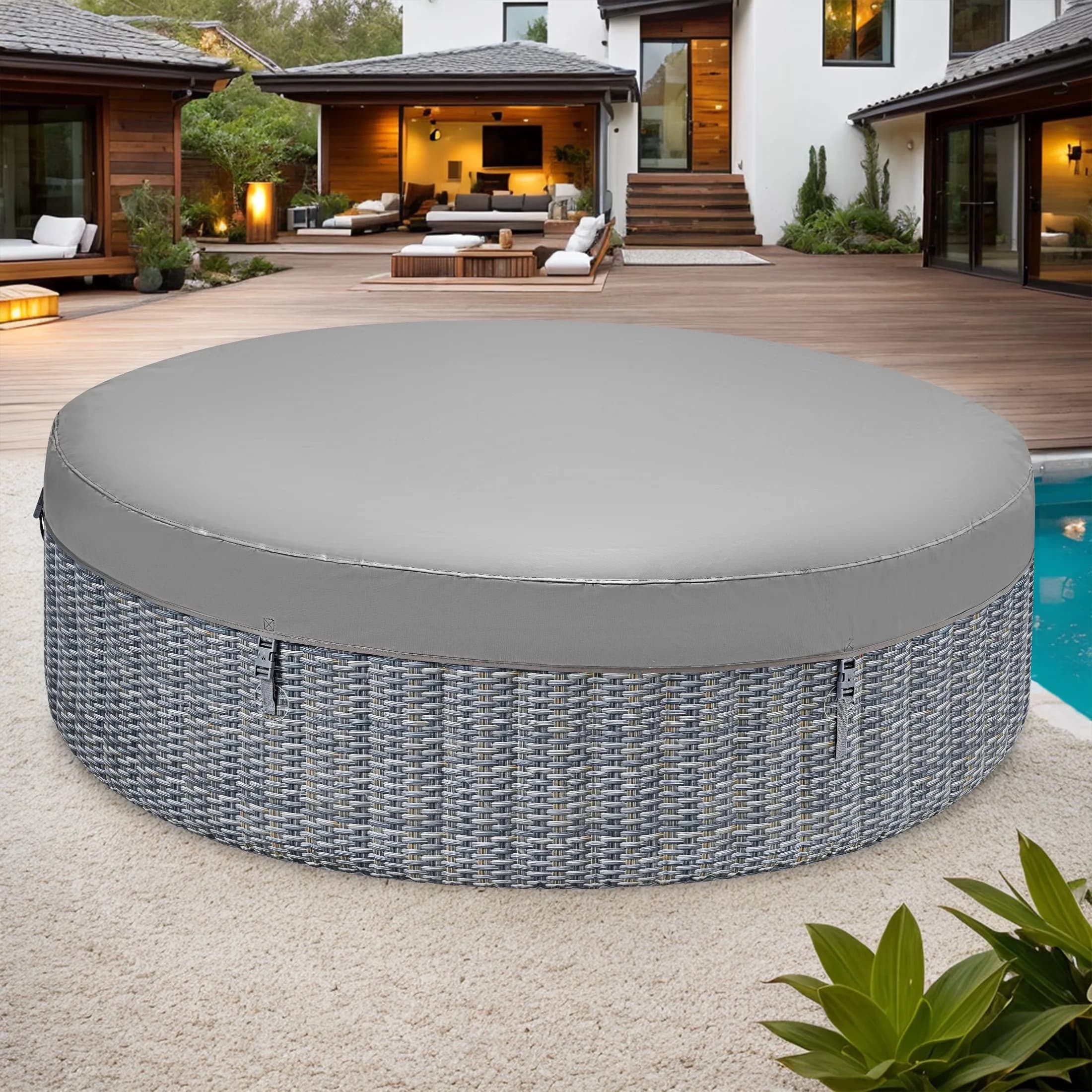 Hot Tub Innovative with 4-6 Person Inflatable Spa, 82" Outdoor Spa Blow Up Hottub, 130 Jets - Model 68CFE5