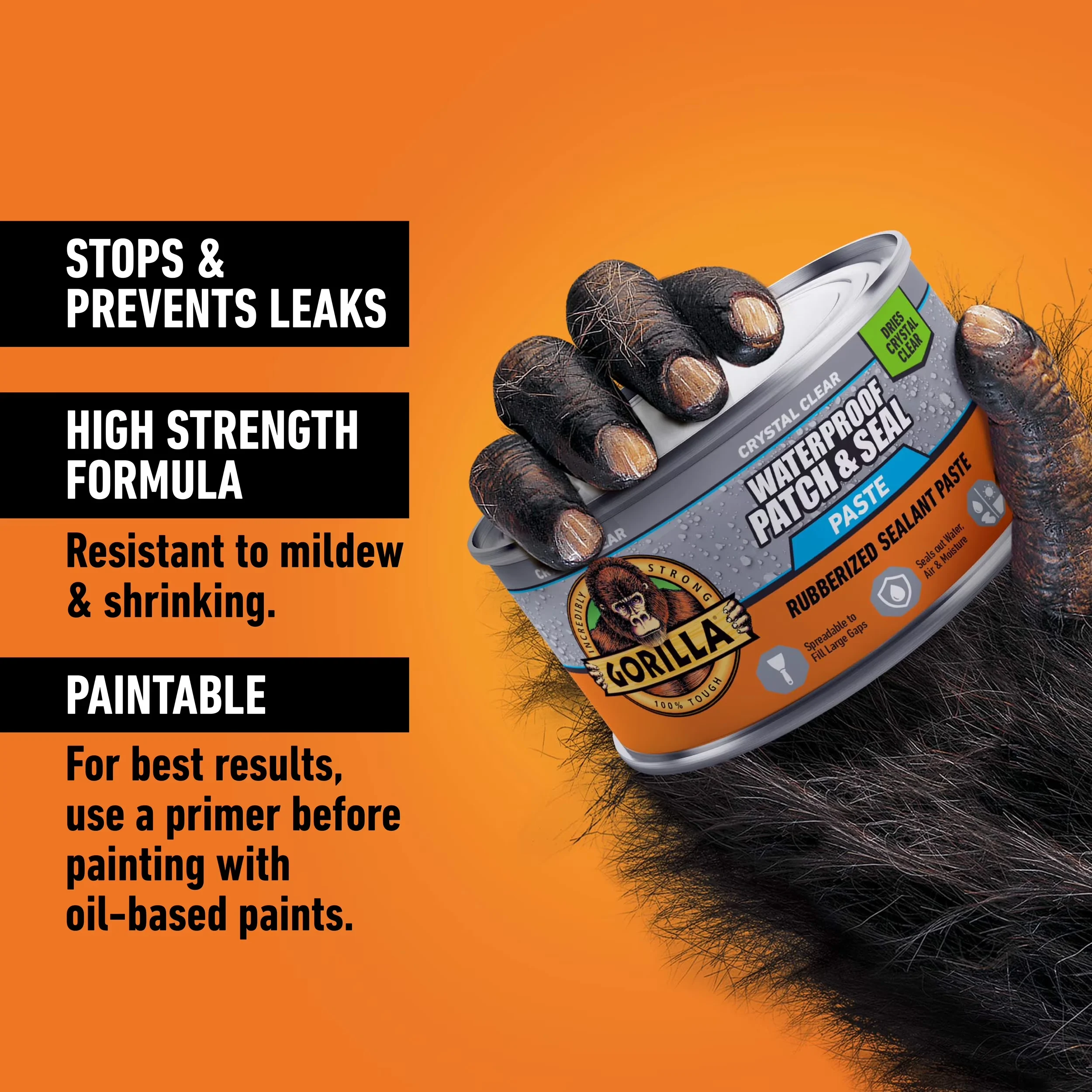 Efficient Building Material with Weather-Resistant, Stops & Prevents Leaks, Rubberized sealant paste - Clear 12.8 oz Model F3DDBC