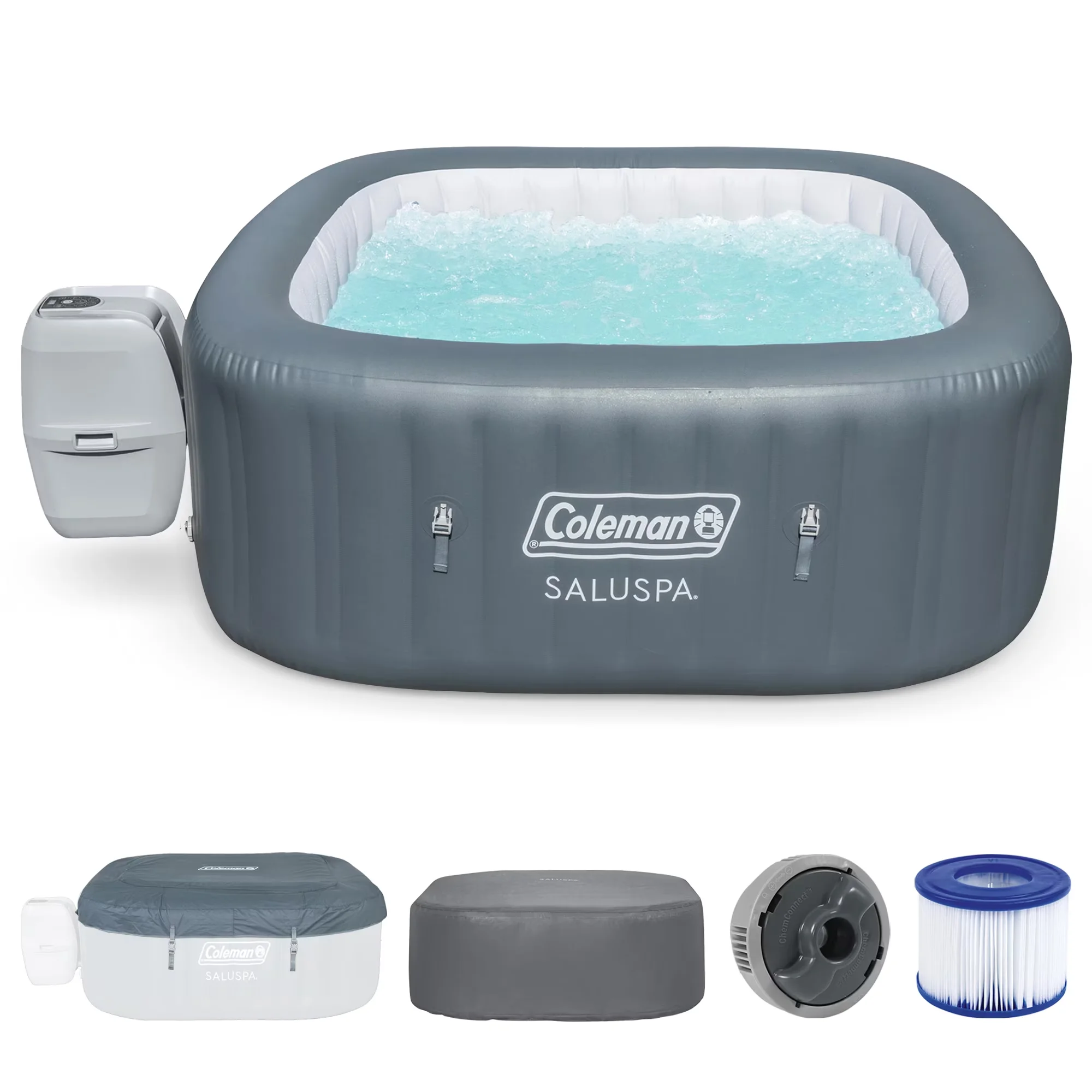 Modern Hot Tub with Inflatable, Insulated, Hawaii AirJet Square Inflatable - Model 0186E0