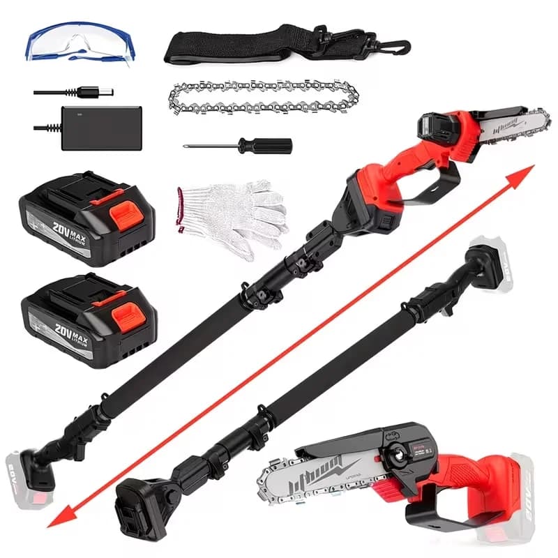 Efficient Pole Saw with 6" 2-in-1 Cordless and Mini Chainsaw red - Red Model 80BFDF