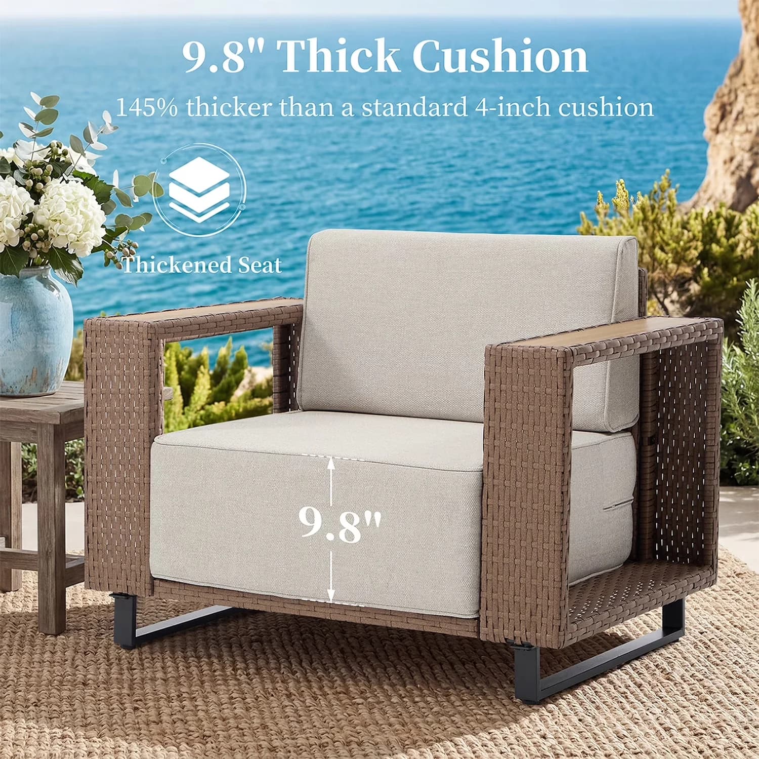 Patio Conversation Set Durable with Fade Resistant, Water-Resistant, Uv Resistant - Beige Metal Model 1F3358