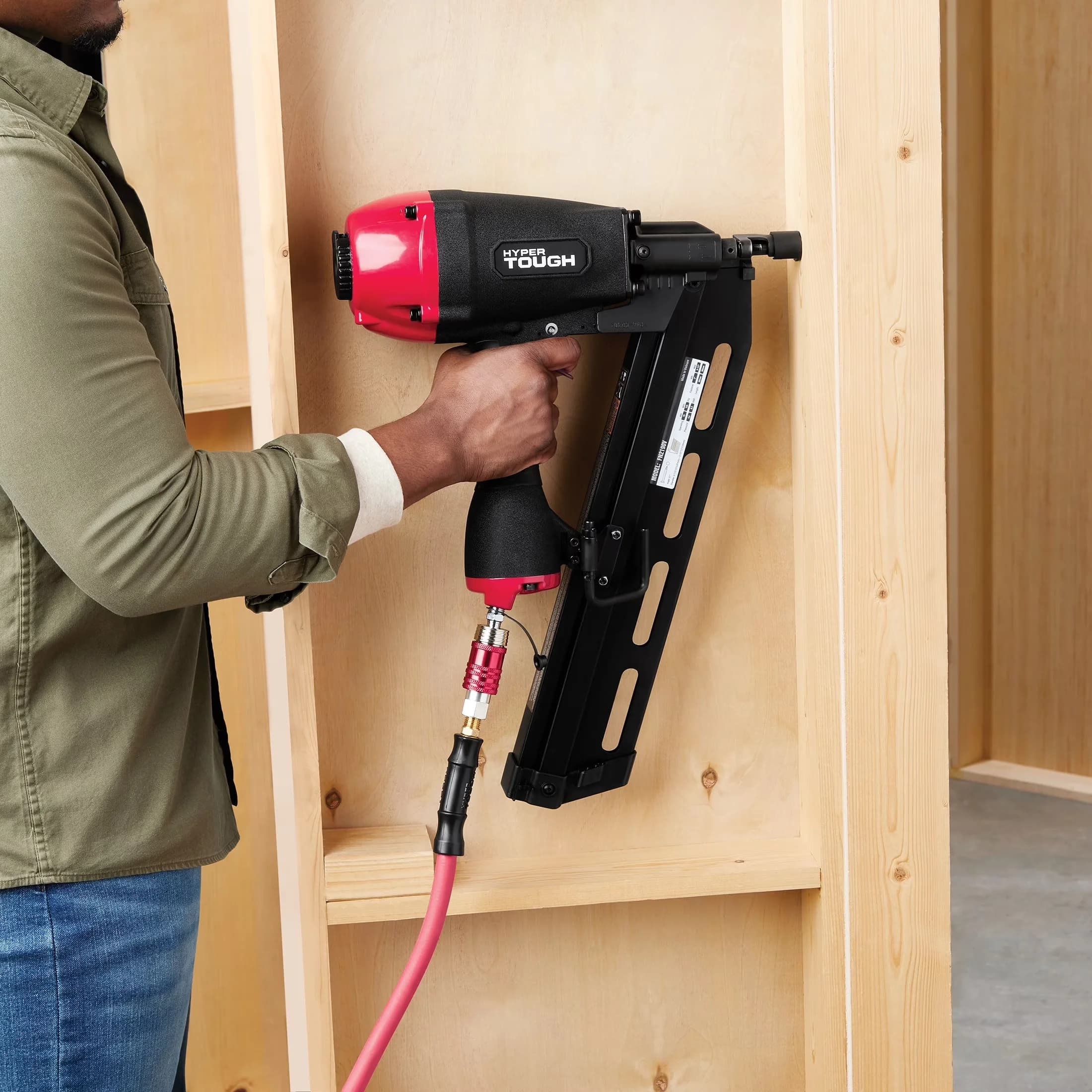 Essential Air Tools Compressor with Adjustable, 21-Degree Pneumatic Framing Nailer - Model A50FCC
