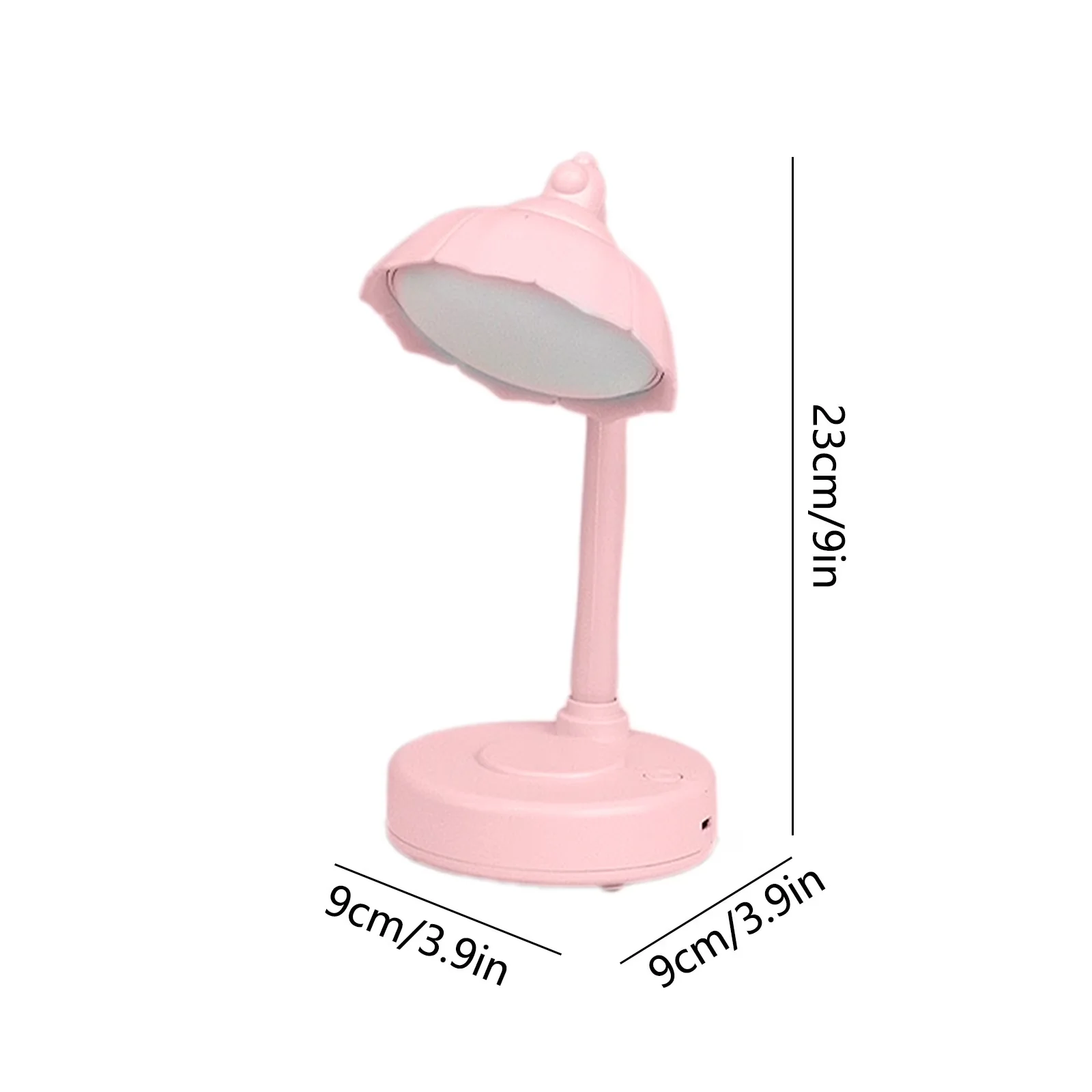 Compact Desk Lamp with LED, Battery, Modern - Abs Pink for Bedroom, Dorm Model B1A640