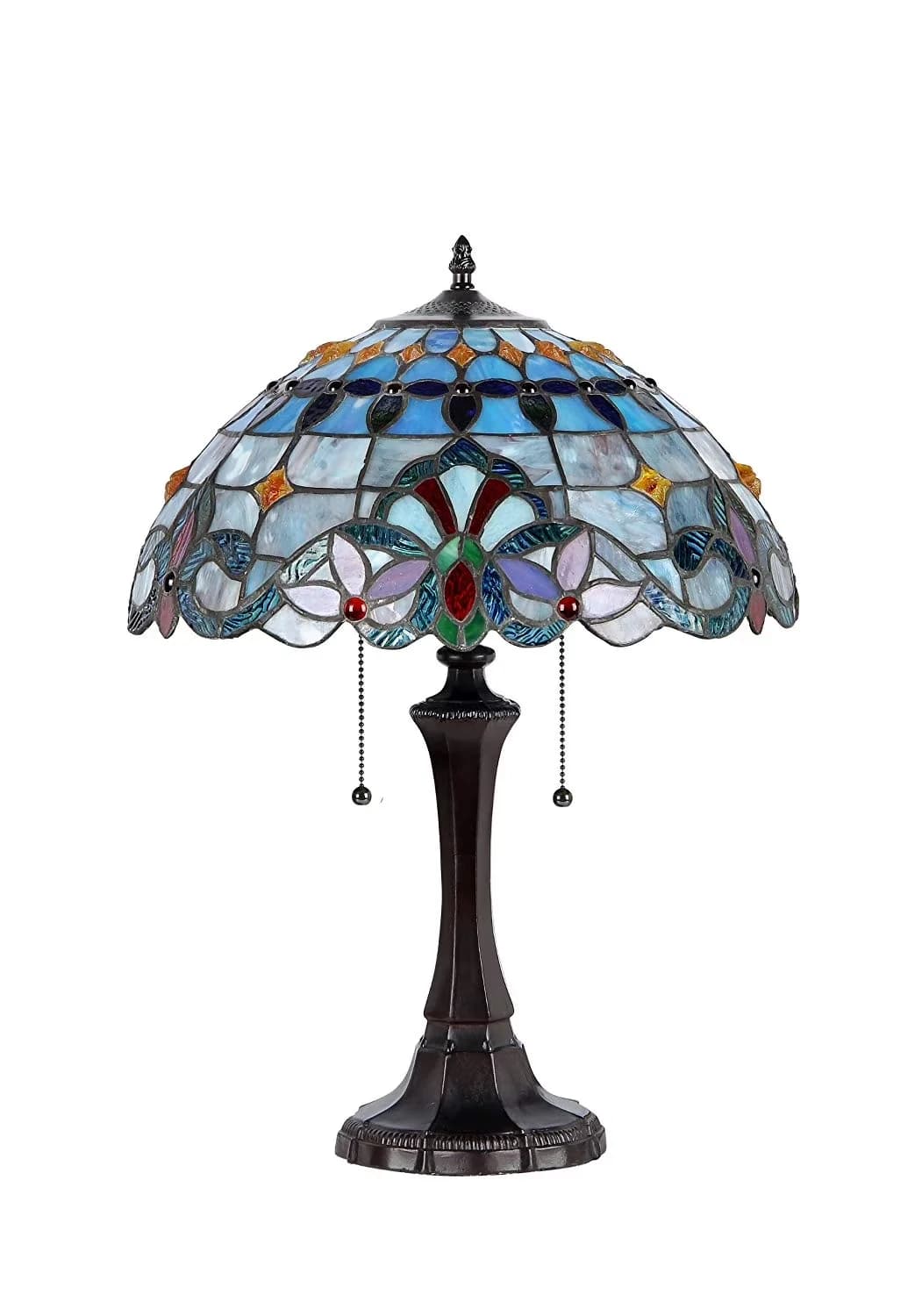 Table Lamp Professional with Incandescent, Victorian, 366pcs glass cut, 27 beads, 24 Crystals - Multicolor Resin Model DA9743
