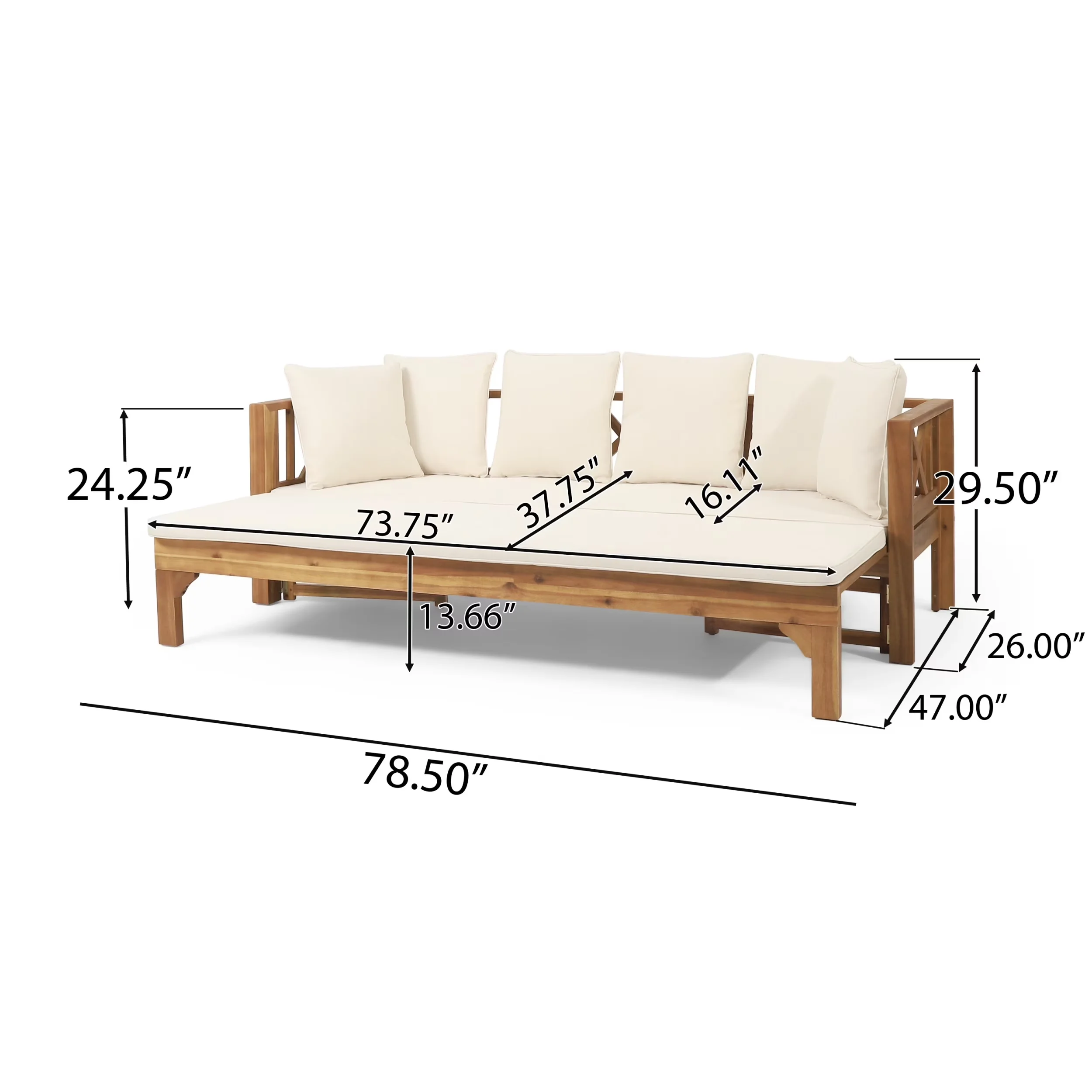 Outdoor Sofas Sectional Essential with Water-Resistant, Transitional, Multiple Color Options - Brown Solid Wood/Fabric Model 3E9651