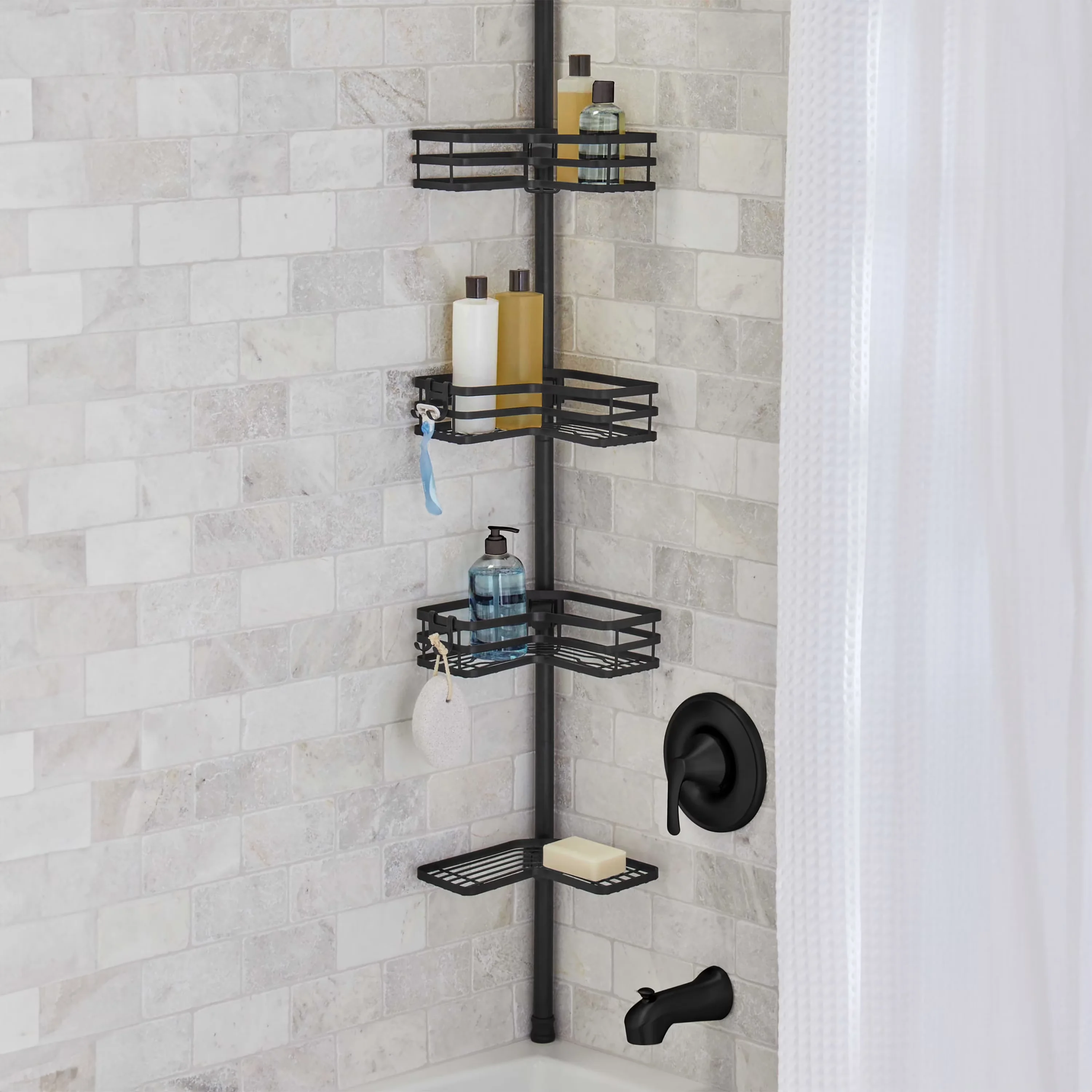 Innovative Bathroom Renovation with Rust Resistant, 3 Adjustable Baskets - Steel Black Model A2D127