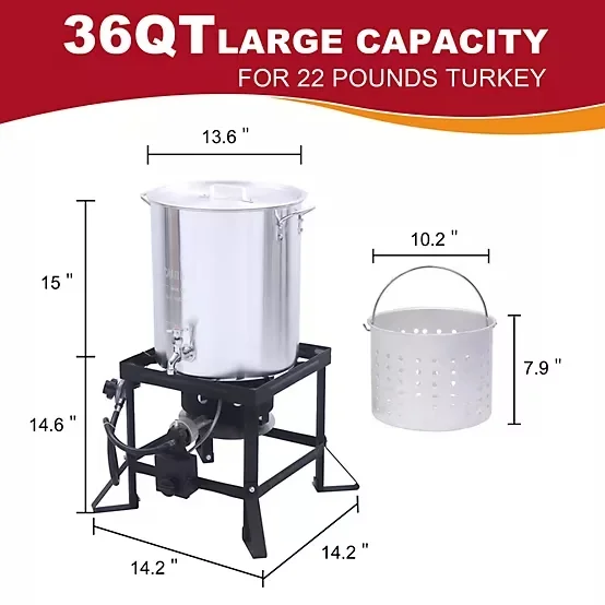 Innovative Outdoor Fryer with 54000 BTU, CSA-Certified - Gray Aluminum Model 671CF6