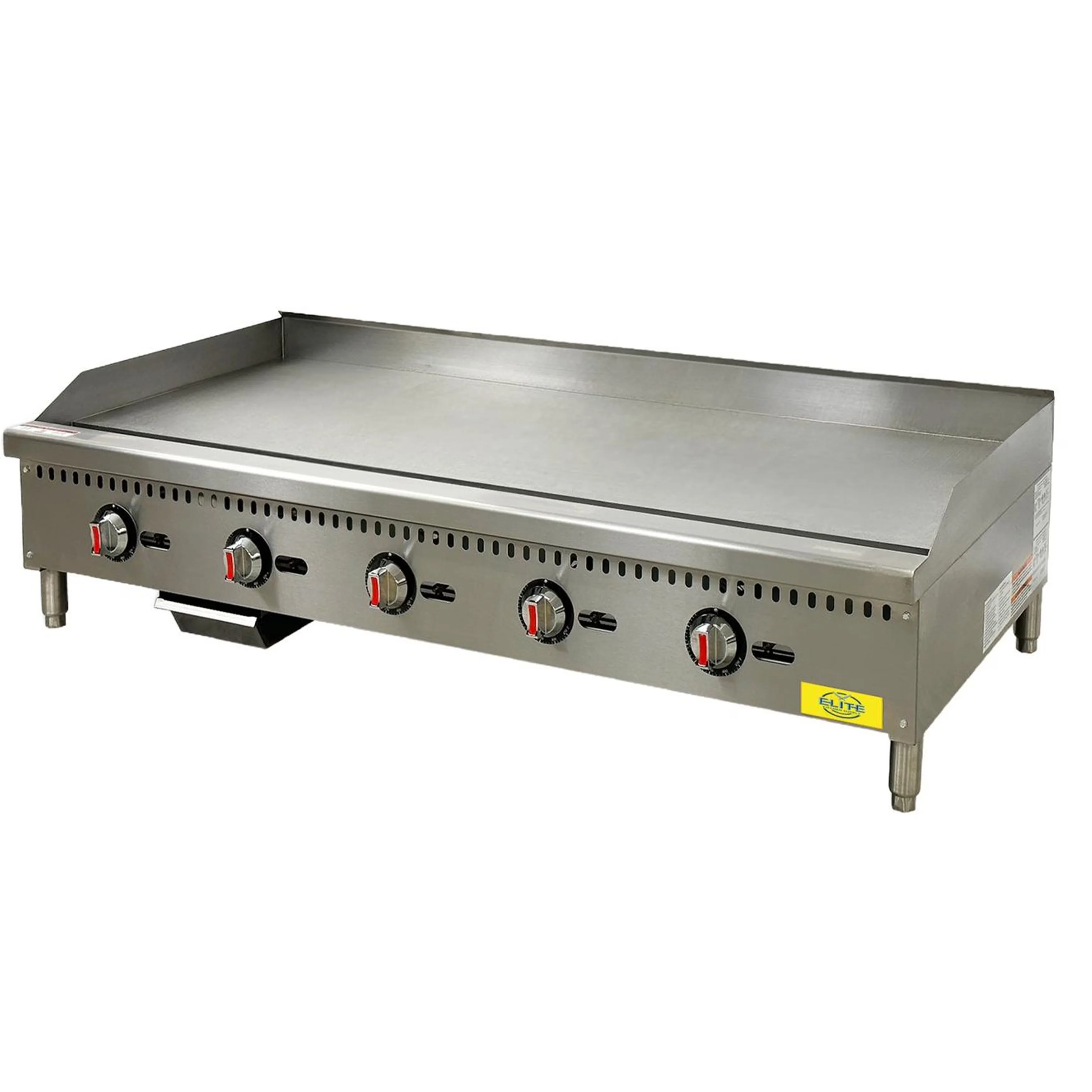 Innovative Flat Top Grill with 150000 BTU, 22mm thickness polished griddle plate, 150,000 BTU - Stainless Steel Silver Model 10C6FE