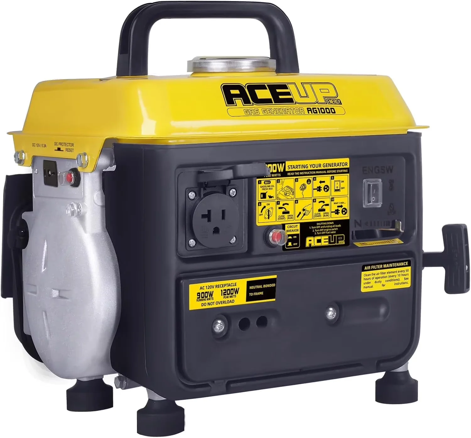 Generator Versatile with 1200W, Low Oil Shutdown, 1200W Gas-Powered - Built to Last Model FCEB45