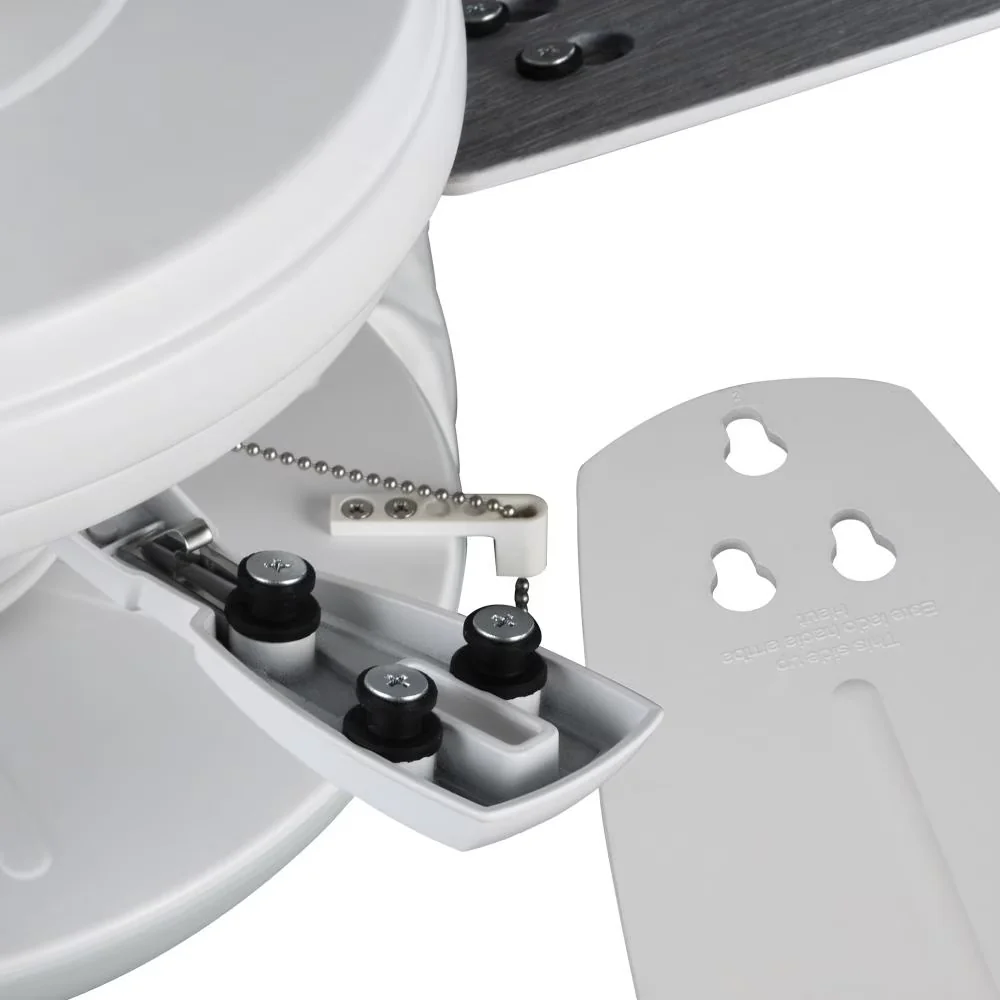 Ceiling Fan Durable with LED, Reversible Blades, Modern - Glass White 52 in Model 329844