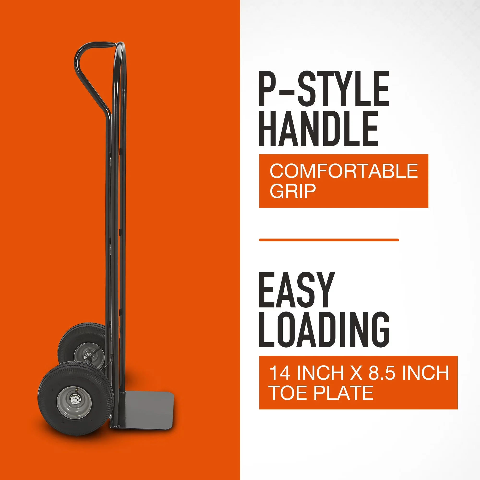 Classic Moving with Durable, Steel Pneumatic Hand Truck, 600-Lb. Capacity - Steel Model C01835