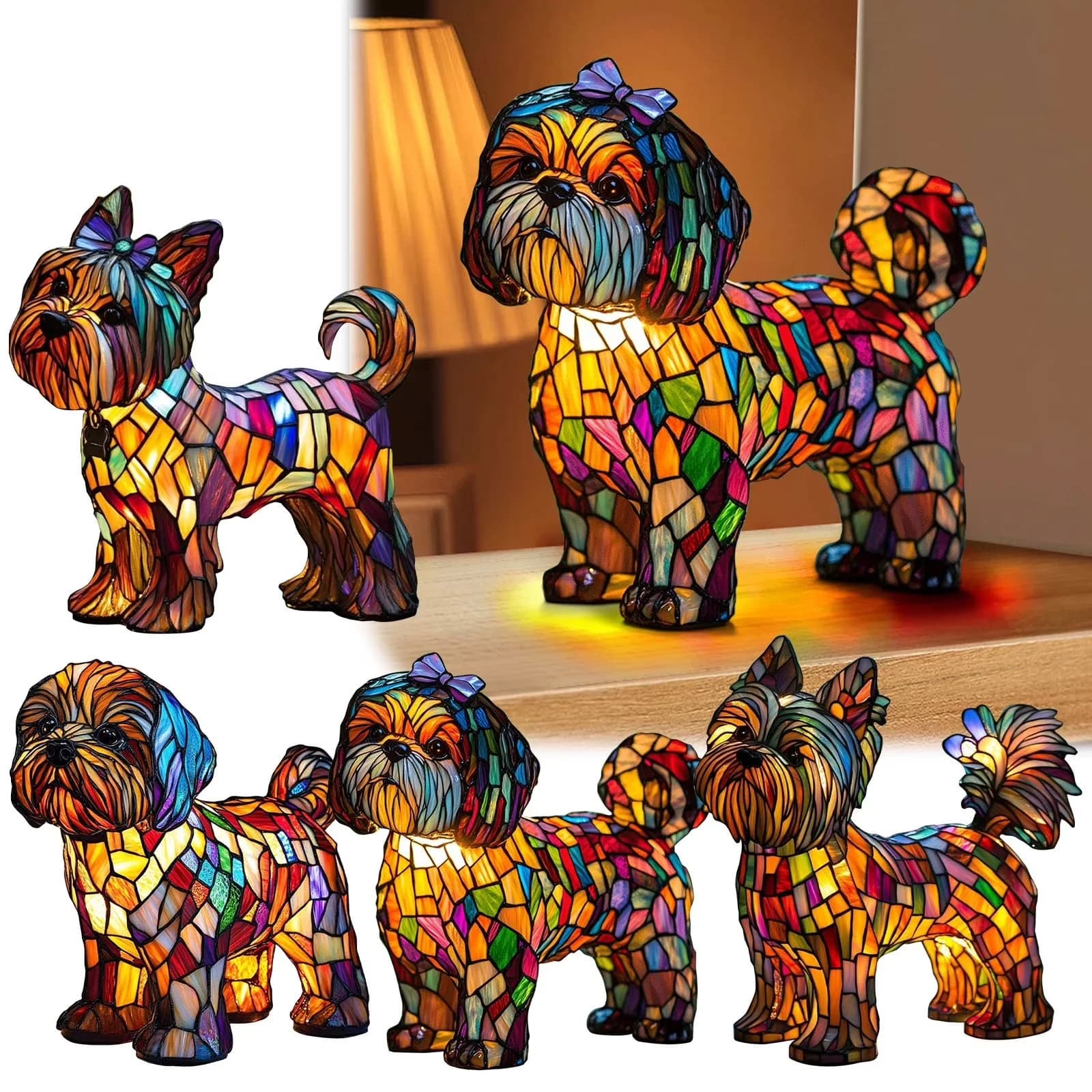Lamp Set Stylish with LED, Dimmable, Color Changing - Corgi Sitting - Residential Grade Model 1A54FF