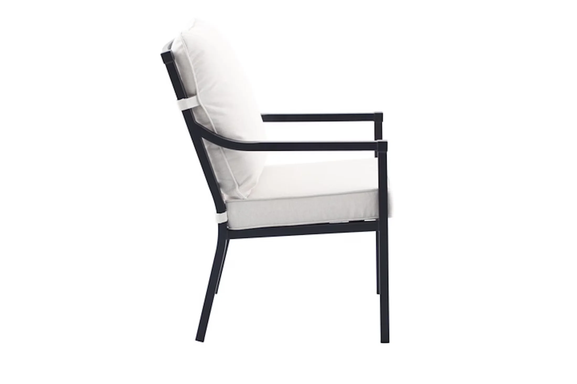 Patio Chair Compact with Contemporary, Farmhouse - Beige Steel; Solution Dyed Polyester; Foam Model E90D74