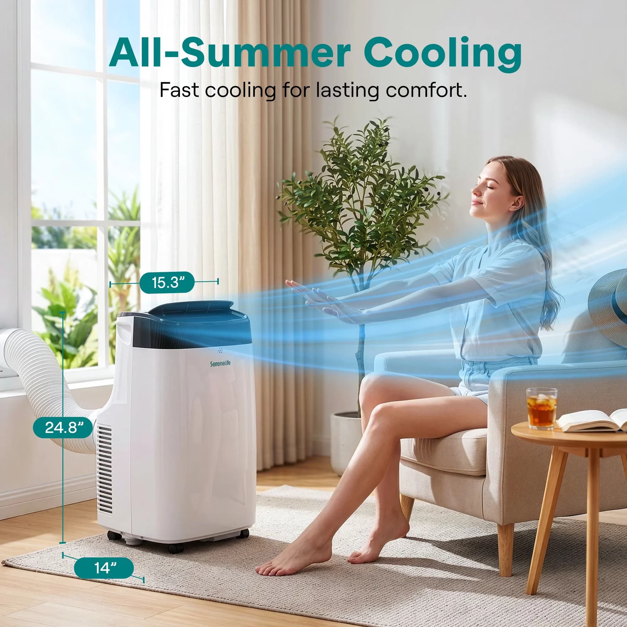 Air Conditioner Versatile with 10000 BTU, Energy Efficient, Built-in Dehumidifier & Fan Modes - Model F1D0F1