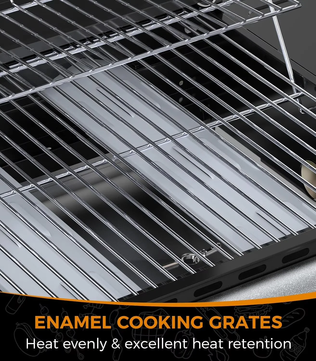 Innovative Gas Grill with 20000 BTU, Heat Thermometer - Steel for Patio, Garden Model 261946