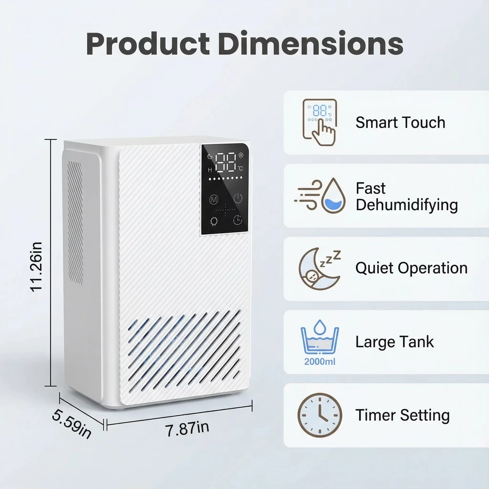 Efficient Dehumidifier with Energy Efficient - White for Home - for General Purpose Model 565164