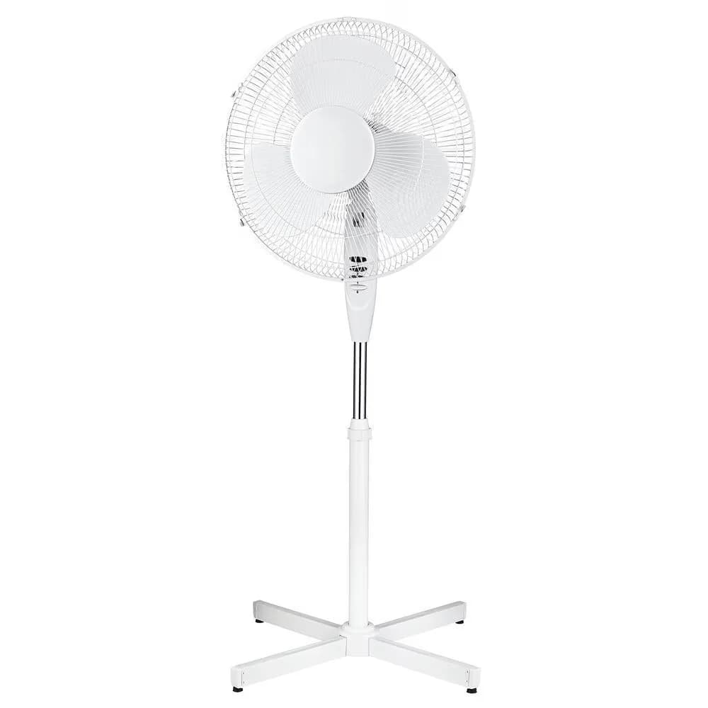 Innovative Fans In Cooling with Oscillating, 3-speed fan comes in black or white, 16" Oscillating Stand Fan - Metal White Model C8910A