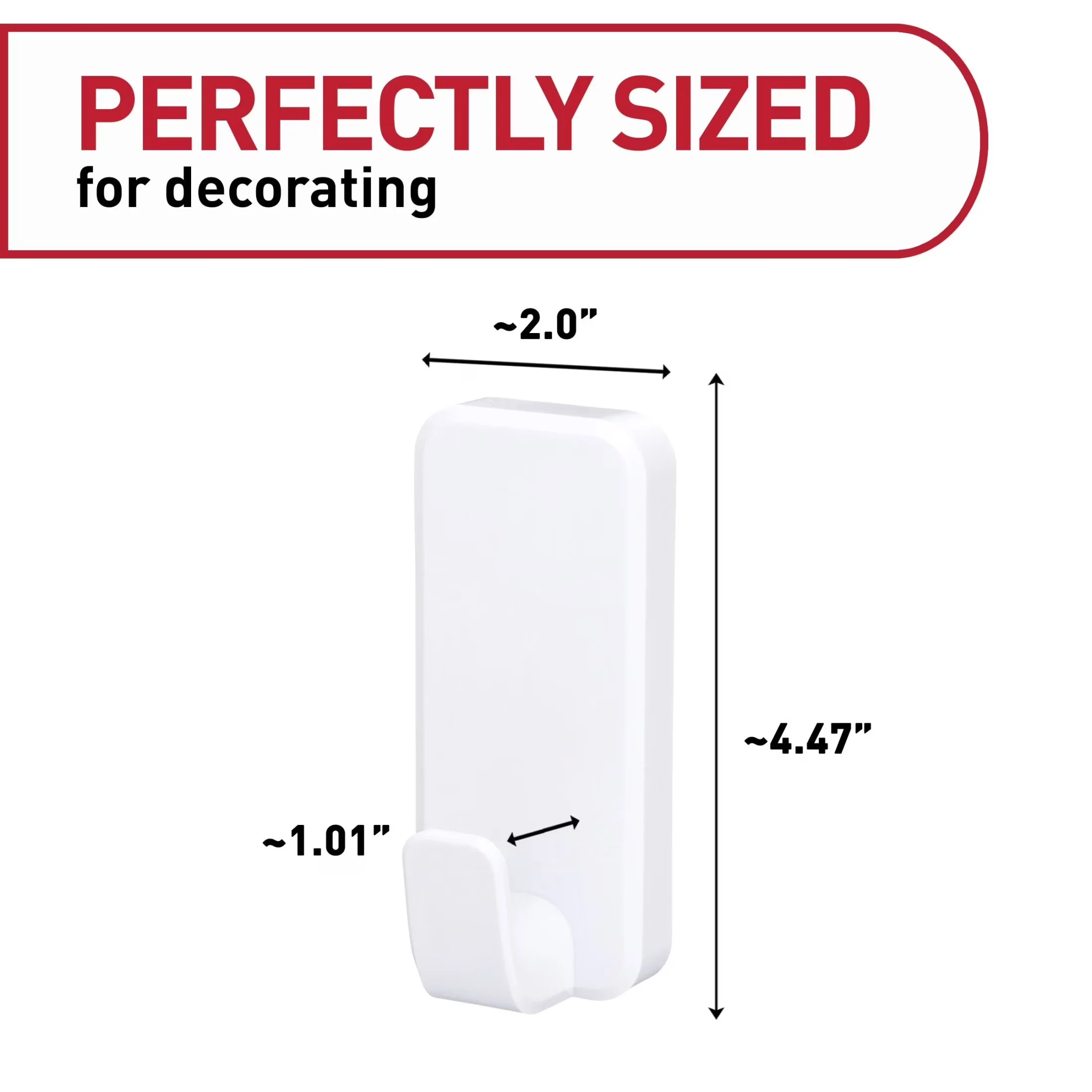 Damage-Free Hanging Modern with Easy Installation, Wall-Mountable - White Plastic Model D682F7